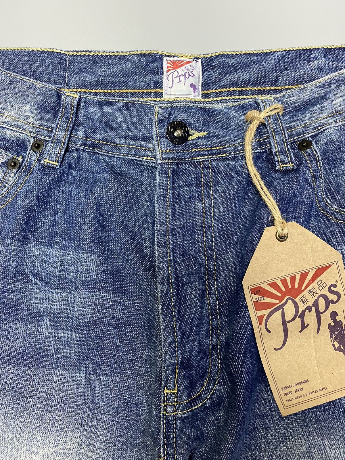 Japanese Brand × Prps NWT PRPS Distressed Blue Denim Jeans Size US 33 - 21 Thumbnail