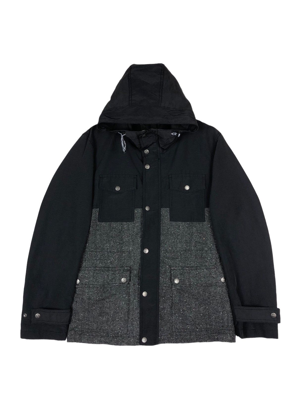 Japanese Brand Japanese Two Colour Block Utility Hoodie Jacket Size US M / EU 48-50 / 2 - 1 Thumbnail