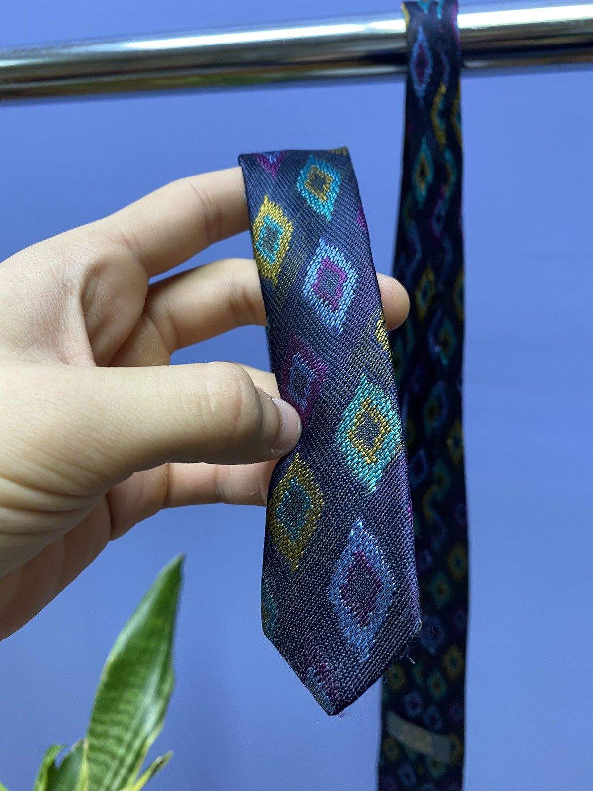 Fendi × Vintage Fendi Geometric Vintage Silk Tie Size ONE SIZE - 12 Thumbnail