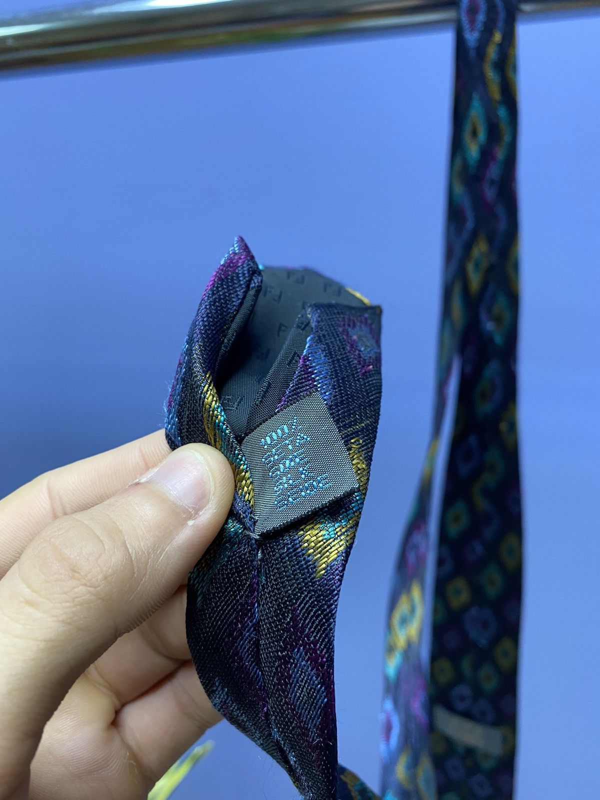 Fendi × Vintage Fendi Geometric Vintage Silk Tie Size ONE SIZE - 13 Thumbnail