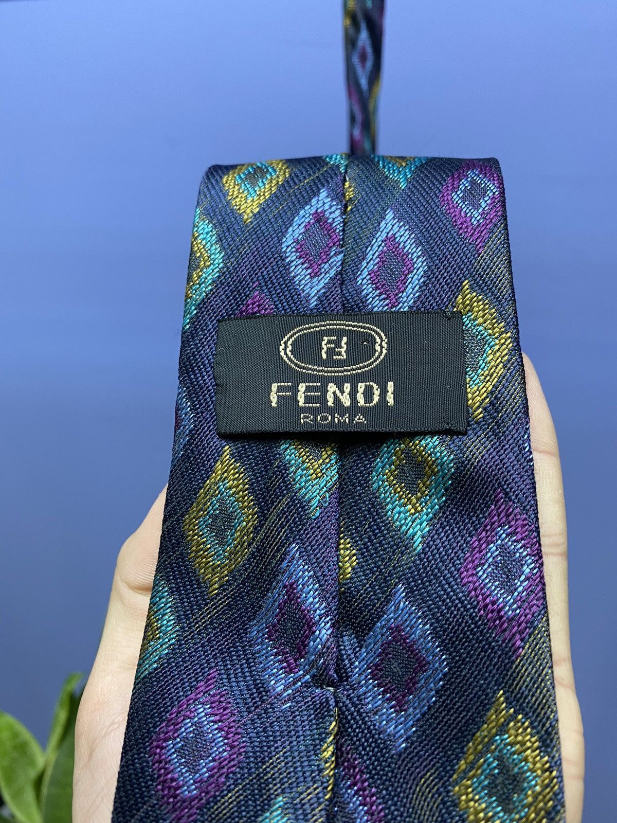 Fendi × Vintage Fendi Geometric Vintage Silk Tie Size ONE SIZE - 8 Thumbnail