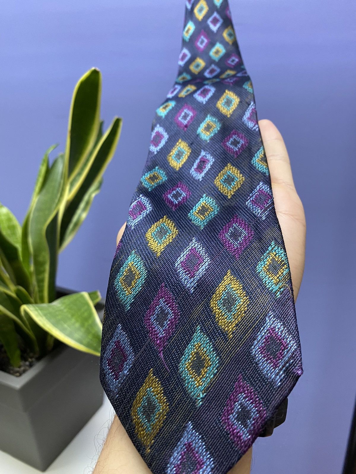 Fendi × Vintage Fendi Geometric Vintage Silk Tie Size ONE SIZE - 2 Thumbnail