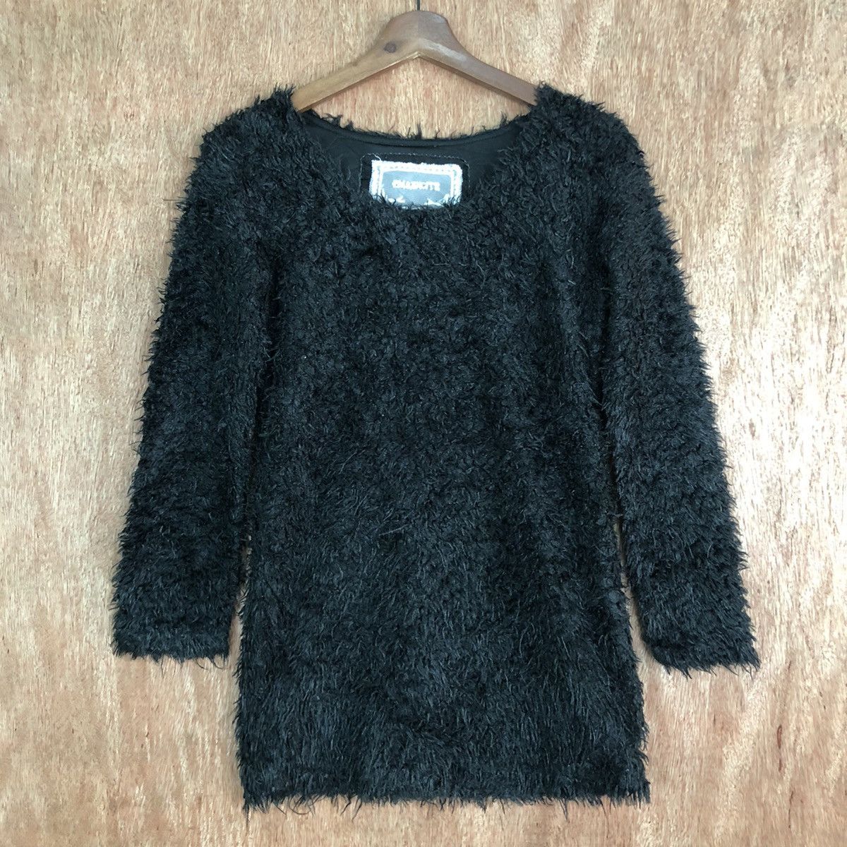 Homespun Knitwear Emsexcite Black Mohair Shag Shaggy Knitwear Size US S / EU 44-46 / 1 - 1 Thumbnail