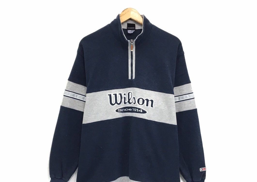 Sports Specialties × Vintage × Wilson Wilson Half Zip Sweatshirt Size US L / EU 52-54 / 3 - 2 Thumbnail