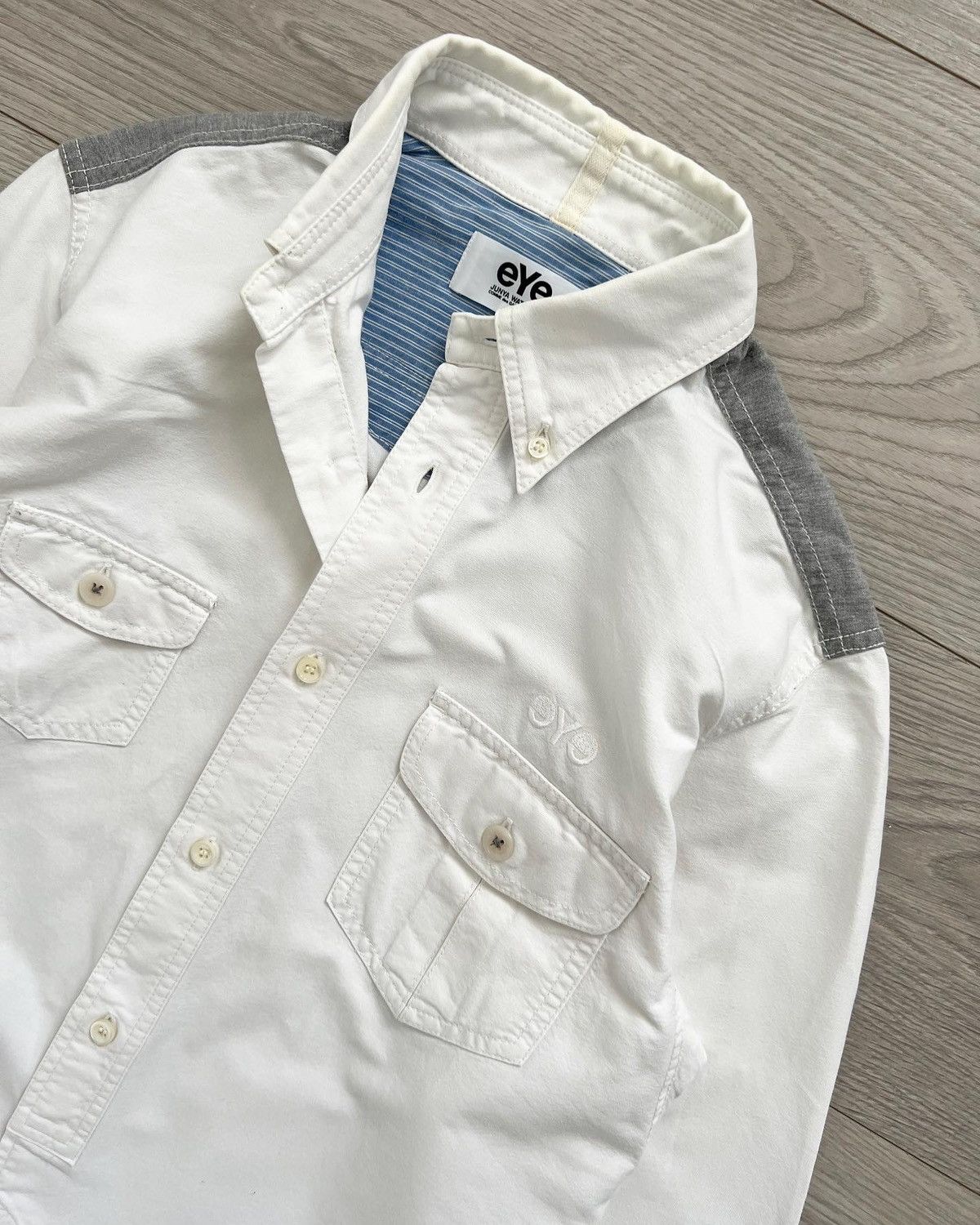 Comme des Garcons Junya Watanabe EYE AD2017 Elbow Patch Panelled Shirt Size US S / EU 44-46 / 1 - 3 Thumbnail