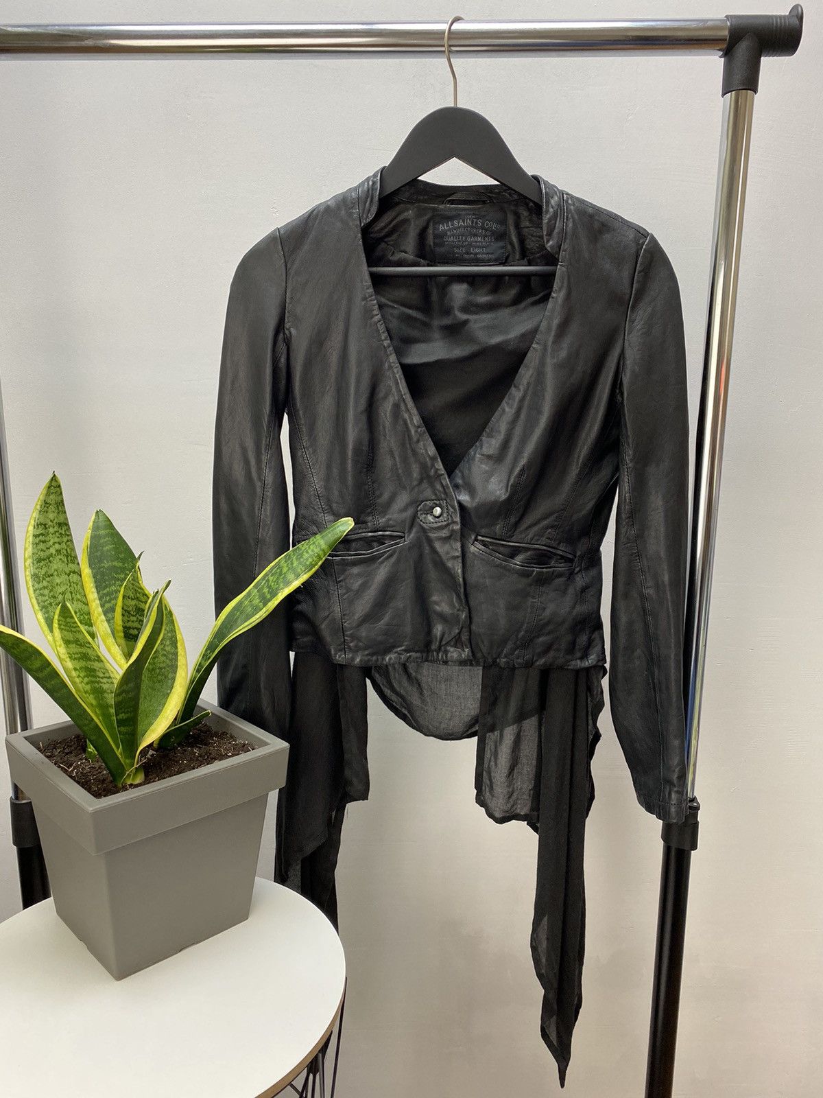image of Allsaints Ashlar Leather Jacket “Pretty Little Lairs” Size 8 in Black, Women's