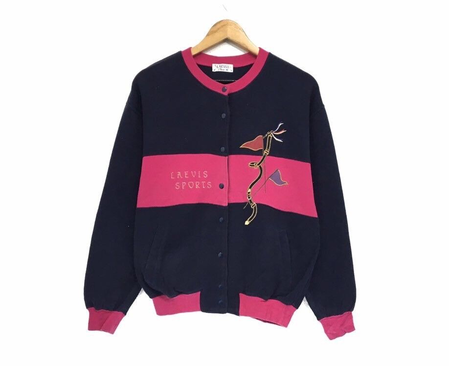 Japanese Brand Laevis Sports Button Up Varsity Sweater Size S / US 4 / IT 40 - 1 Thumbnail