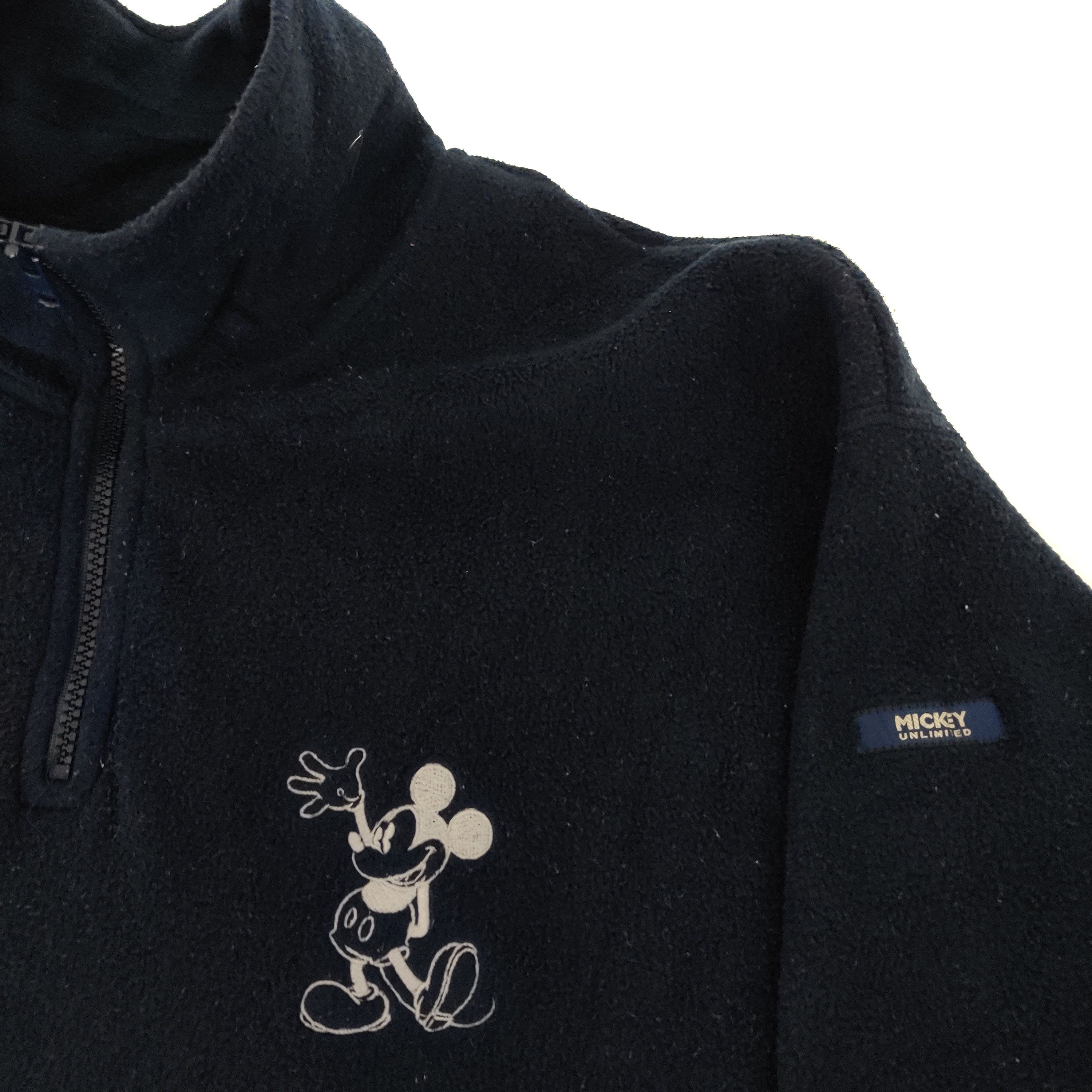Disney Vintage Mickey Mouse Fleece Half Zipper Jacket Size US M / EU 48-50 / 2 - 2 Thumbnail