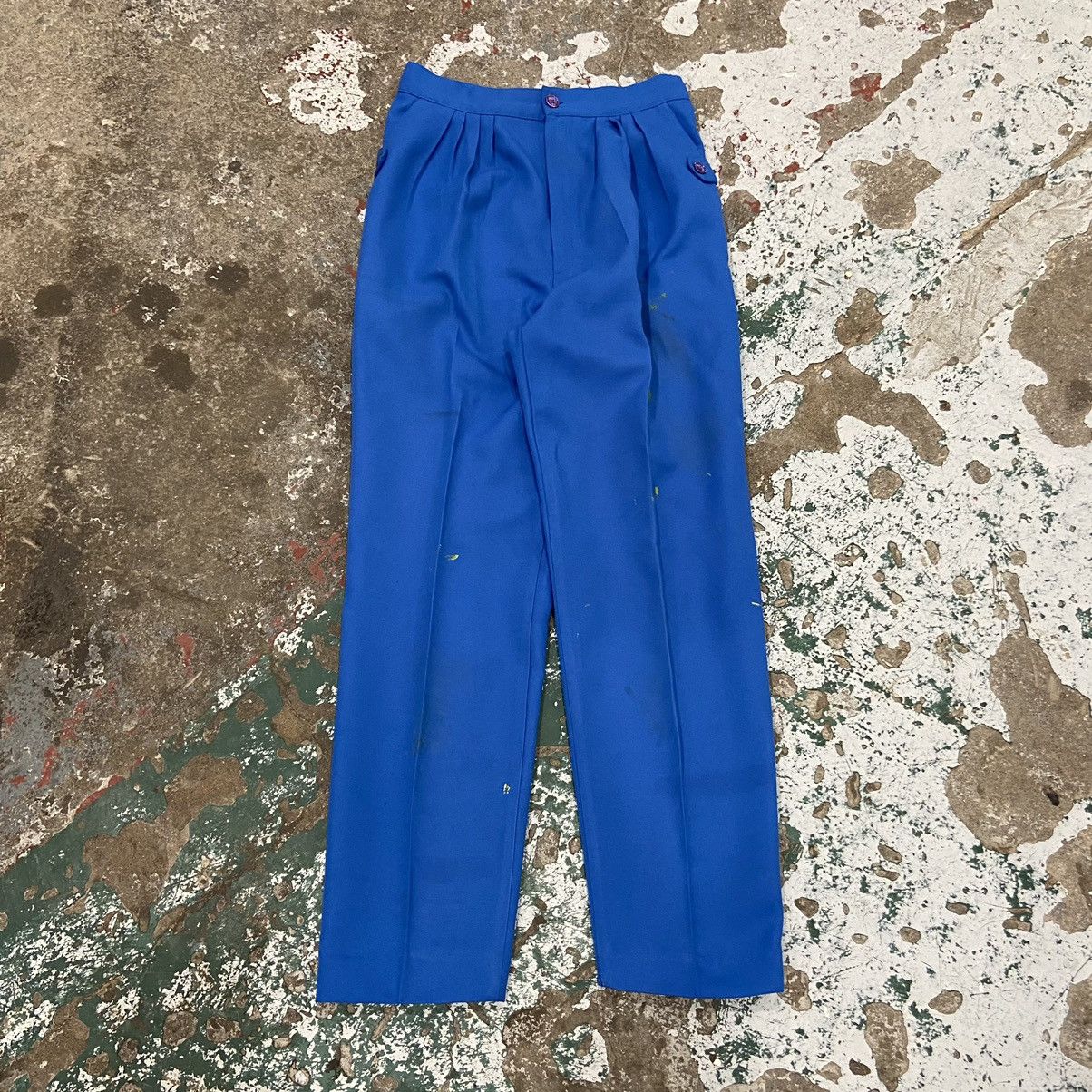 Vintage Vintage Royal Blue Painter Pleated Trousers Size US 26 / EU 42 - 1 Thumbnail