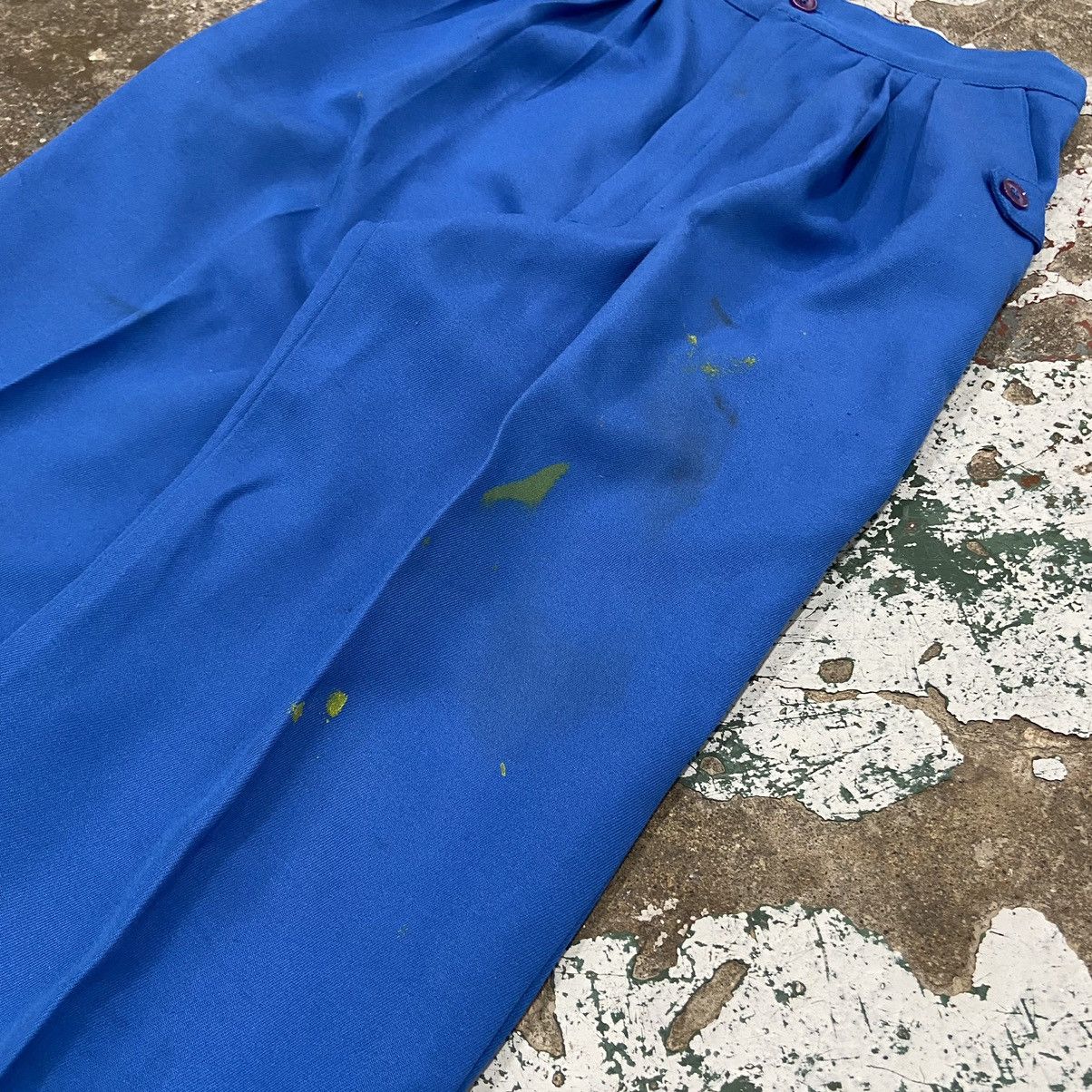 Vintage Vintage Royal Blue Painter Pleated Trousers Size US 26 / EU 42 - 2 Thumbnail