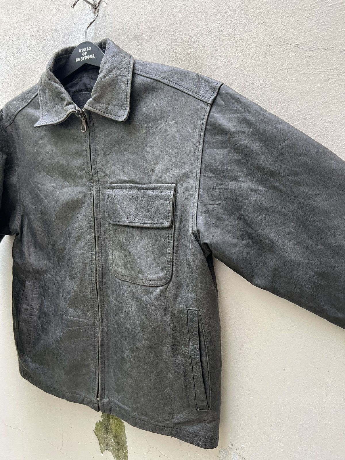 Paul Smith × Vintage Vintage Paul Smith Fade Patina Leather Zipper Jacket Size US S / EU 44-46 / 1 - 8 Thumbnail