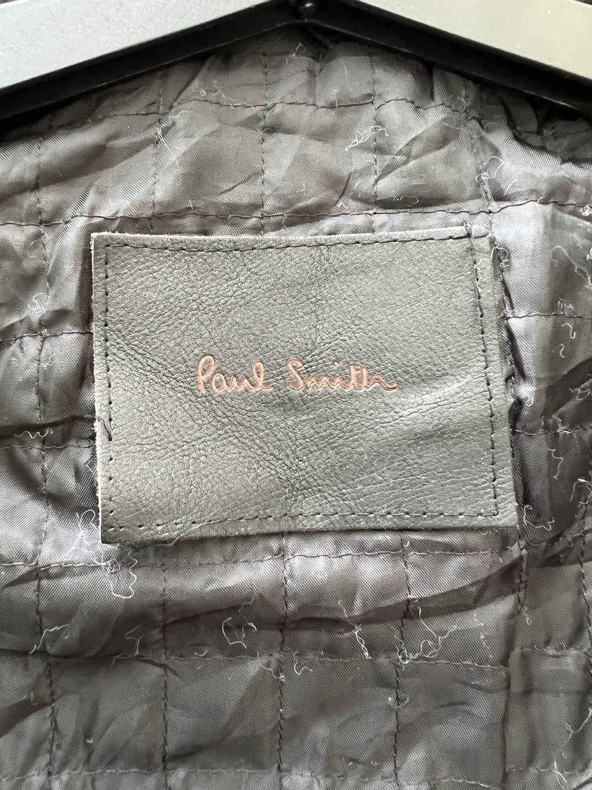 Paul Smith × Vintage Vintage Paul Smith Fade Patina Leather Zipper Jacket Size US S / EU 44-46 / 1 - 19 Thumbnail