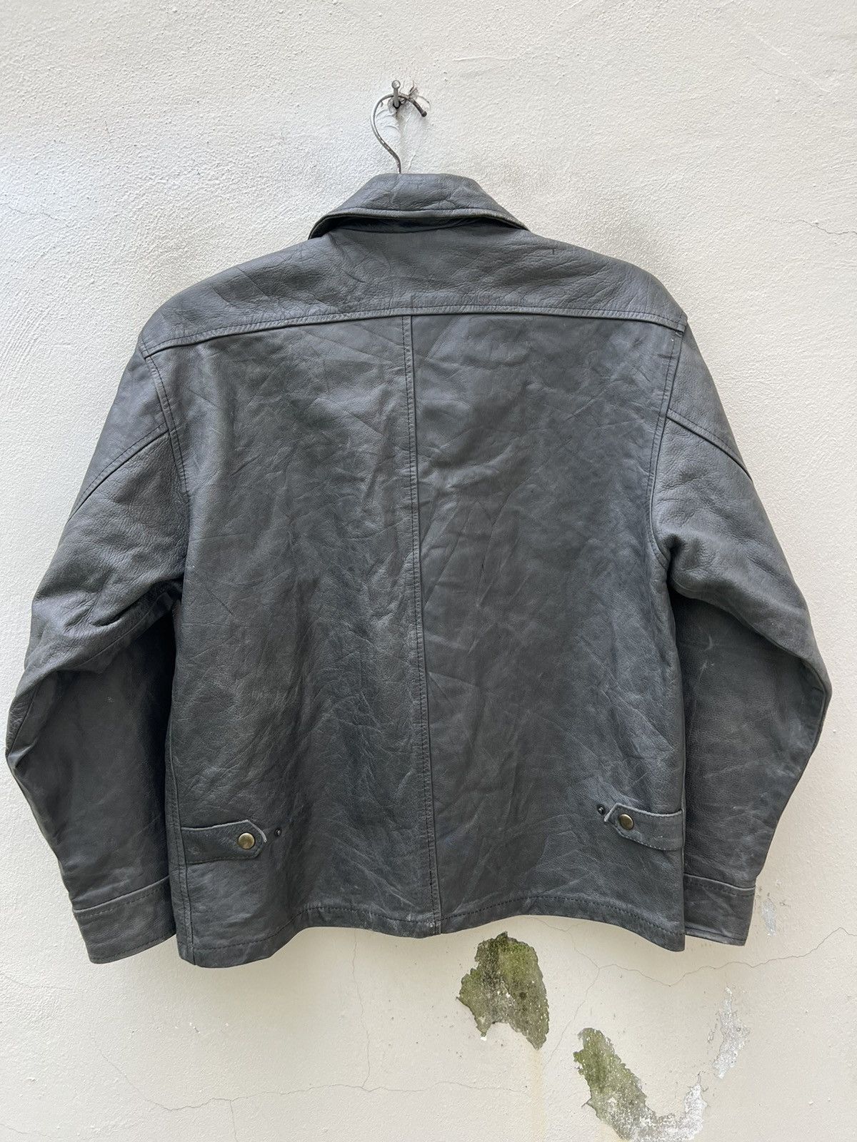 Paul Smith × Vintage Vintage Paul Smith Fade Patina Leather Zipper Jacket Size US S / EU 44-46 / 1 - 12 Thumbnail
