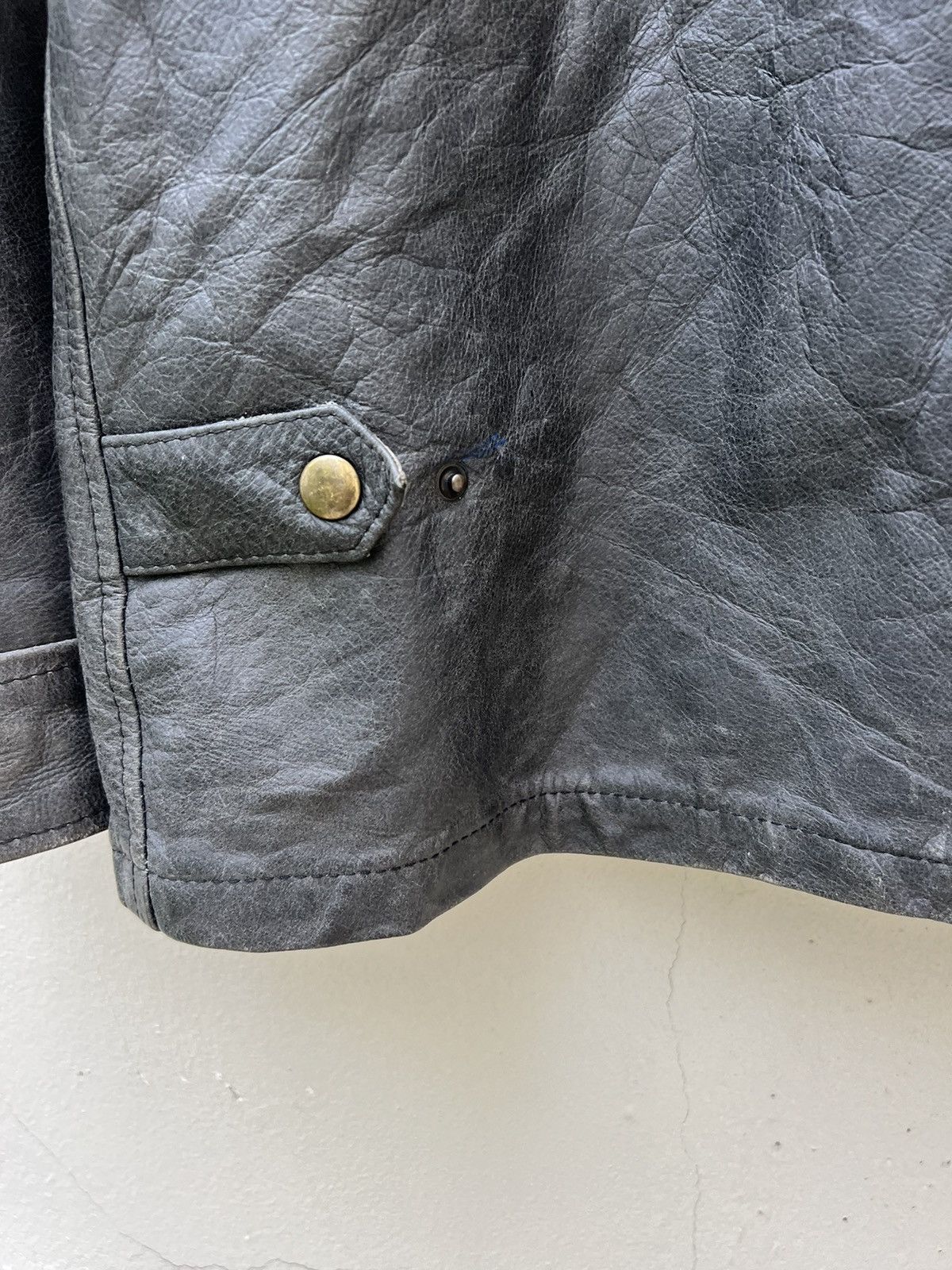 Paul Smith × Vintage Vintage Paul Smith Fade Patina Leather Zipper Jacket Size US S / EU 44-46 / 1 - 14 Thumbnail