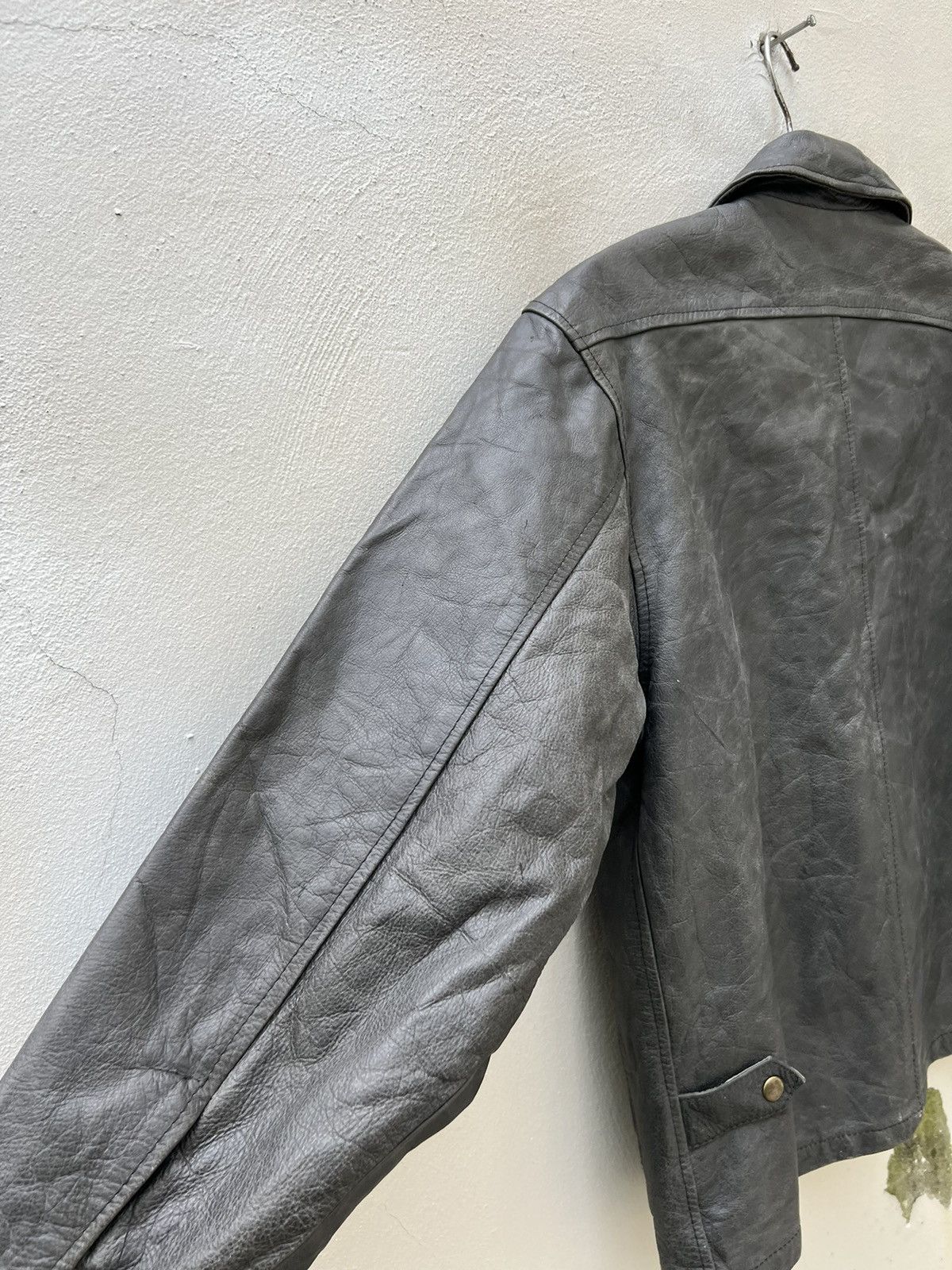 Paul Smith × Vintage Vintage Paul Smith Fade Patina Leather Zipper Jacket Size US S / EU 44-46 / 1 - 16 Thumbnail
