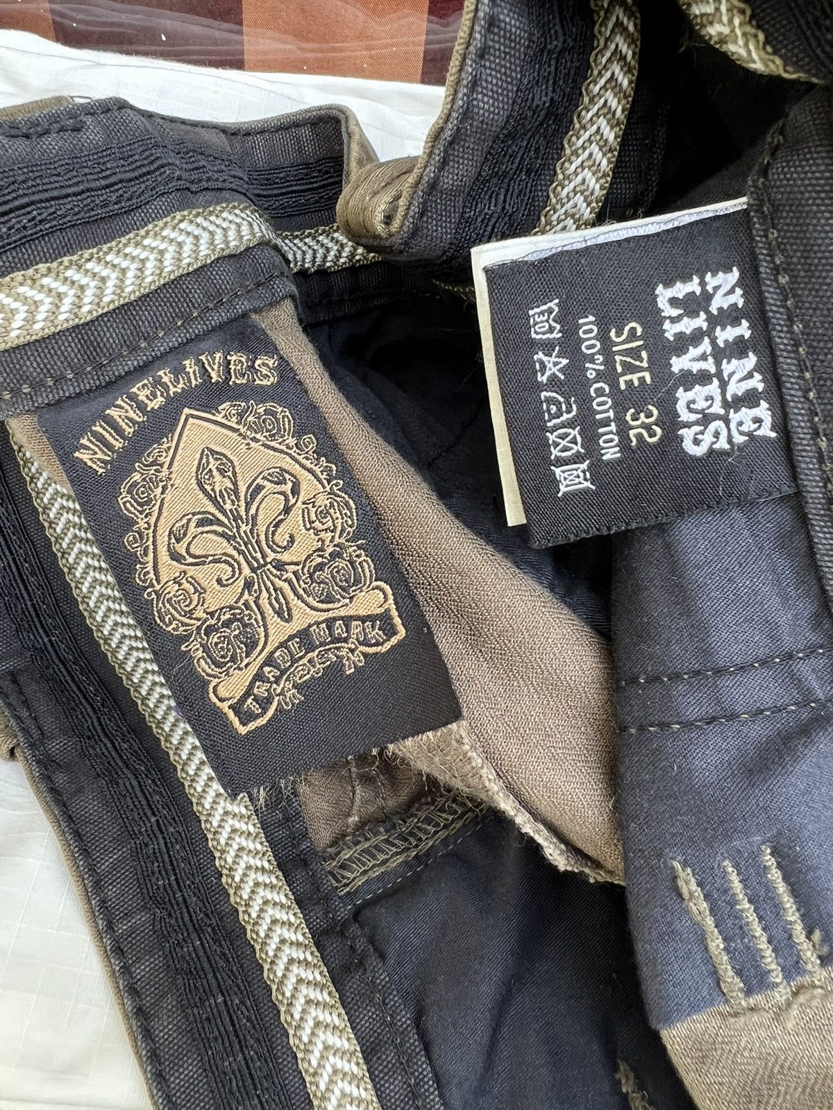 Nine Lives × Vintage Vintage Nine Lives Fade Olive Green Tactical Cargo Trouser Size US 32 / EU 48 - 21 Thumbnail