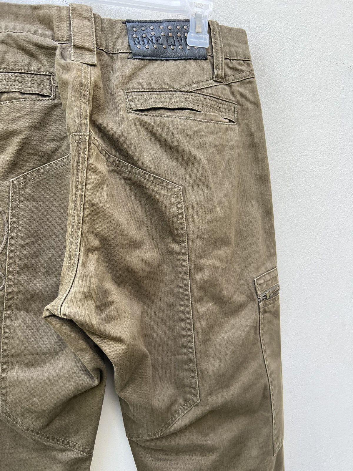 Nine Lives × Vintage Vintage Nine Lives Fade Olive Green Tactical Cargo Trouser Size US 32 / EU 48 - 18 Thumbnail