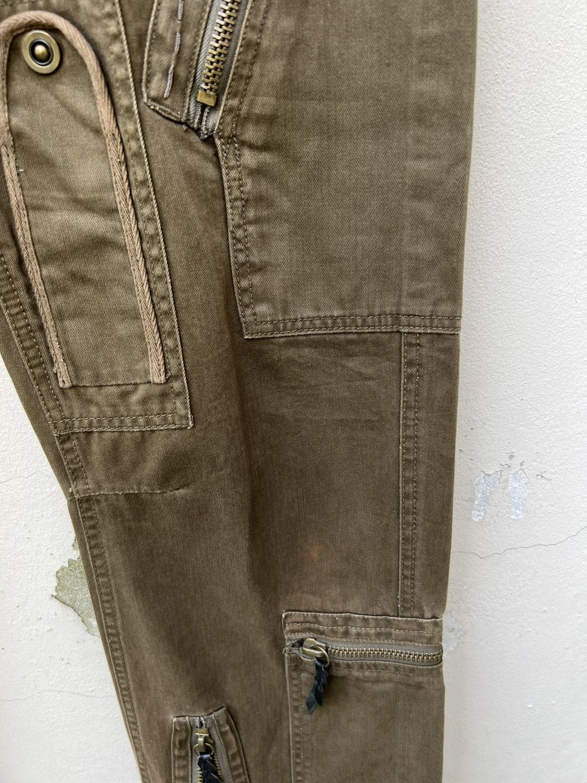 Nine Lives × Vintage Vintage Nine Lives Fade Olive Green Tactical Cargo Trouser Size US 32 / EU 48 - 12 Thumbnail
