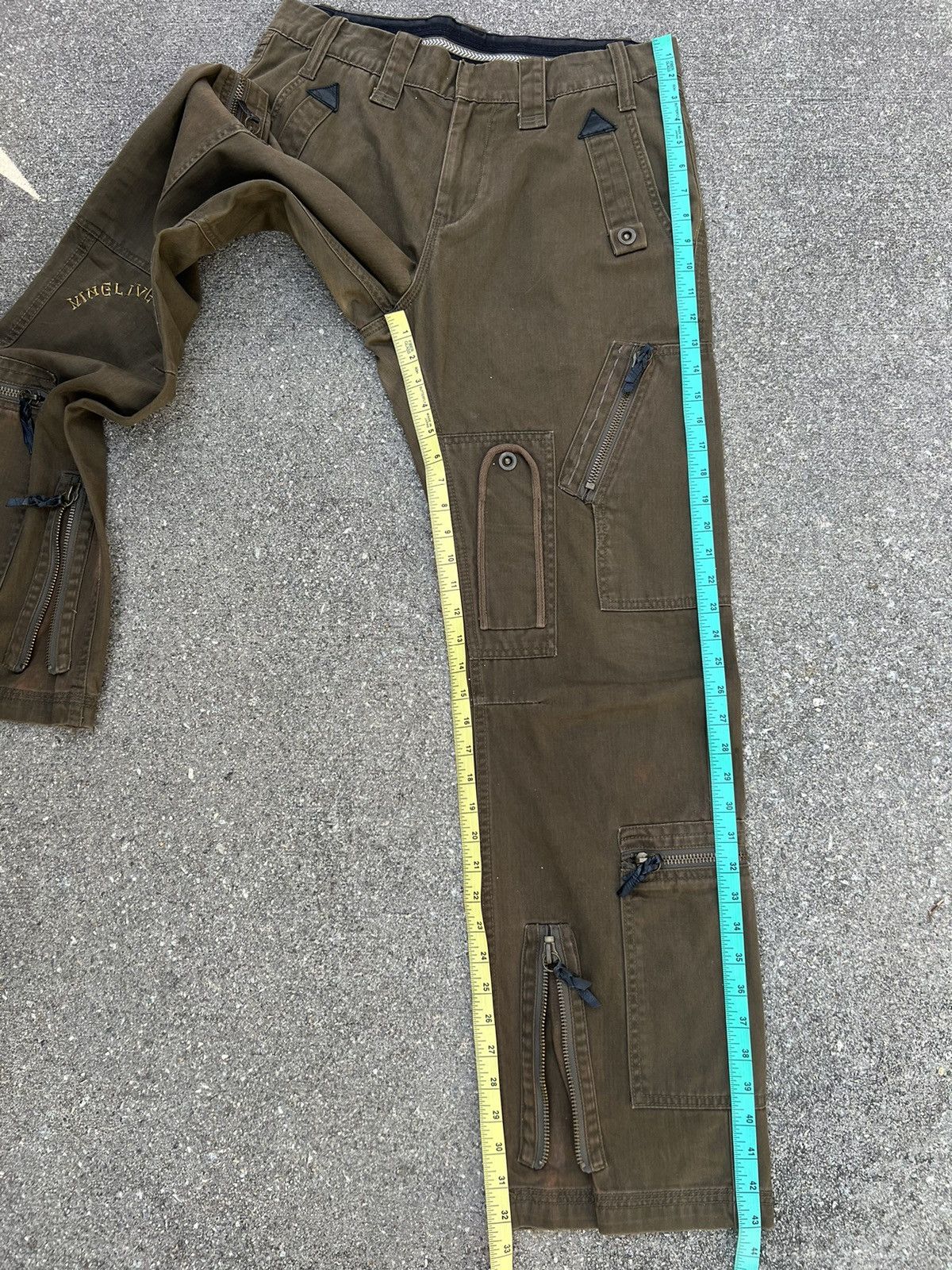Nine Lives × Vintage Vintage Nine Lives Fade Olive Green Tactical Cargo Trouser Size US 32 / EU 48 - 4 Thumbnail