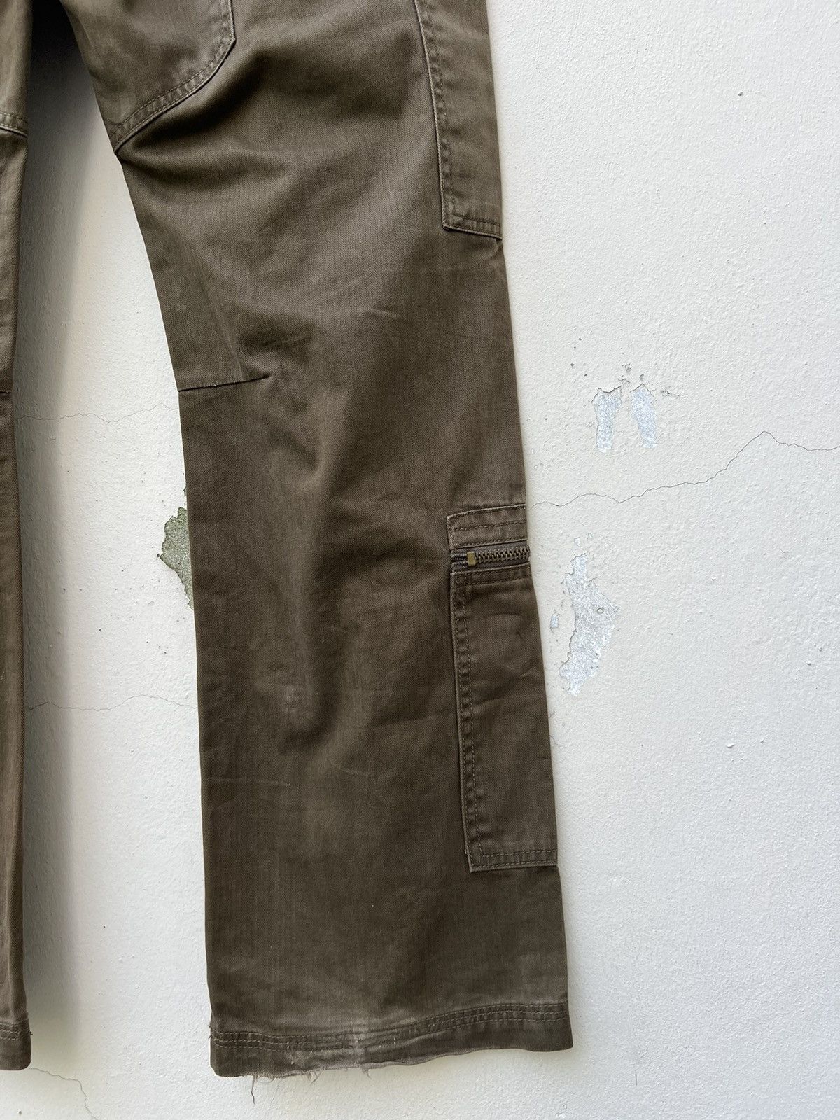 Nine Lives × Vintage Vintage Nine Lives Fade Olive Green Tactical Cargo Trouser Size US 32 / EU 48 - 19 Thumbnail