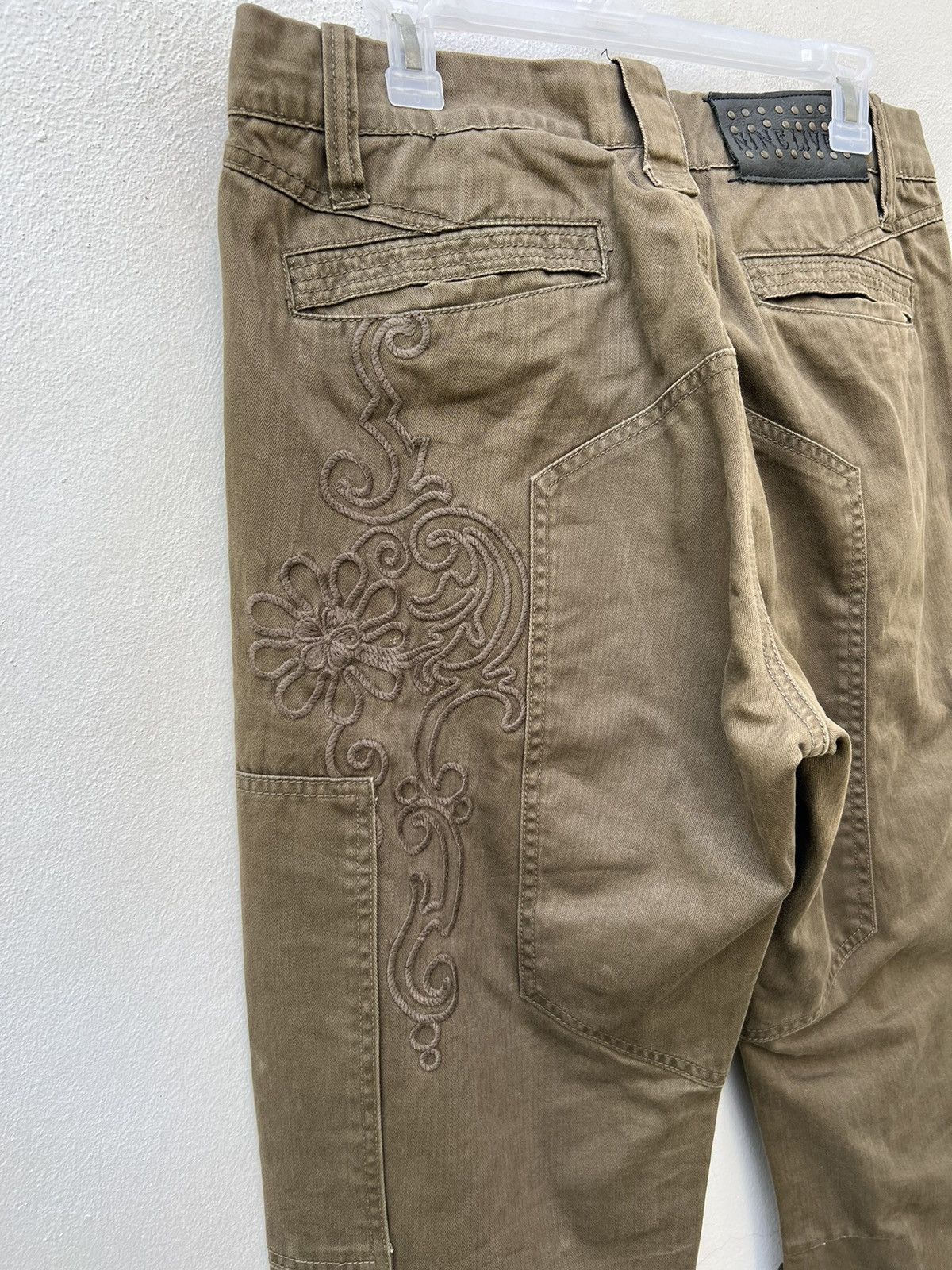 Nine Lives × Vintage Vintage Nine Lives Fade Olive Green Tactical Cargo Trouser Size US 32 / EU 48 - 15 Thumbnail