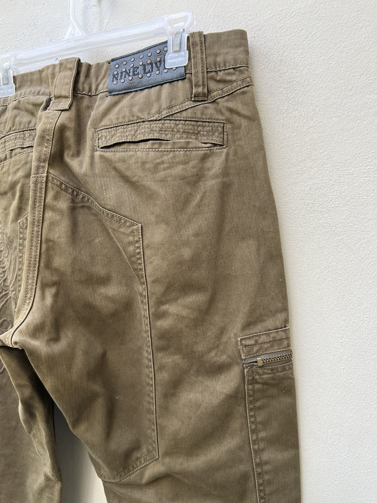 Nine Lives × Vintage Vintage Nine Lives Fade Olive Green Tactical Cargo Trouser Size US 32 / EU 48 - 17 Thumbnail