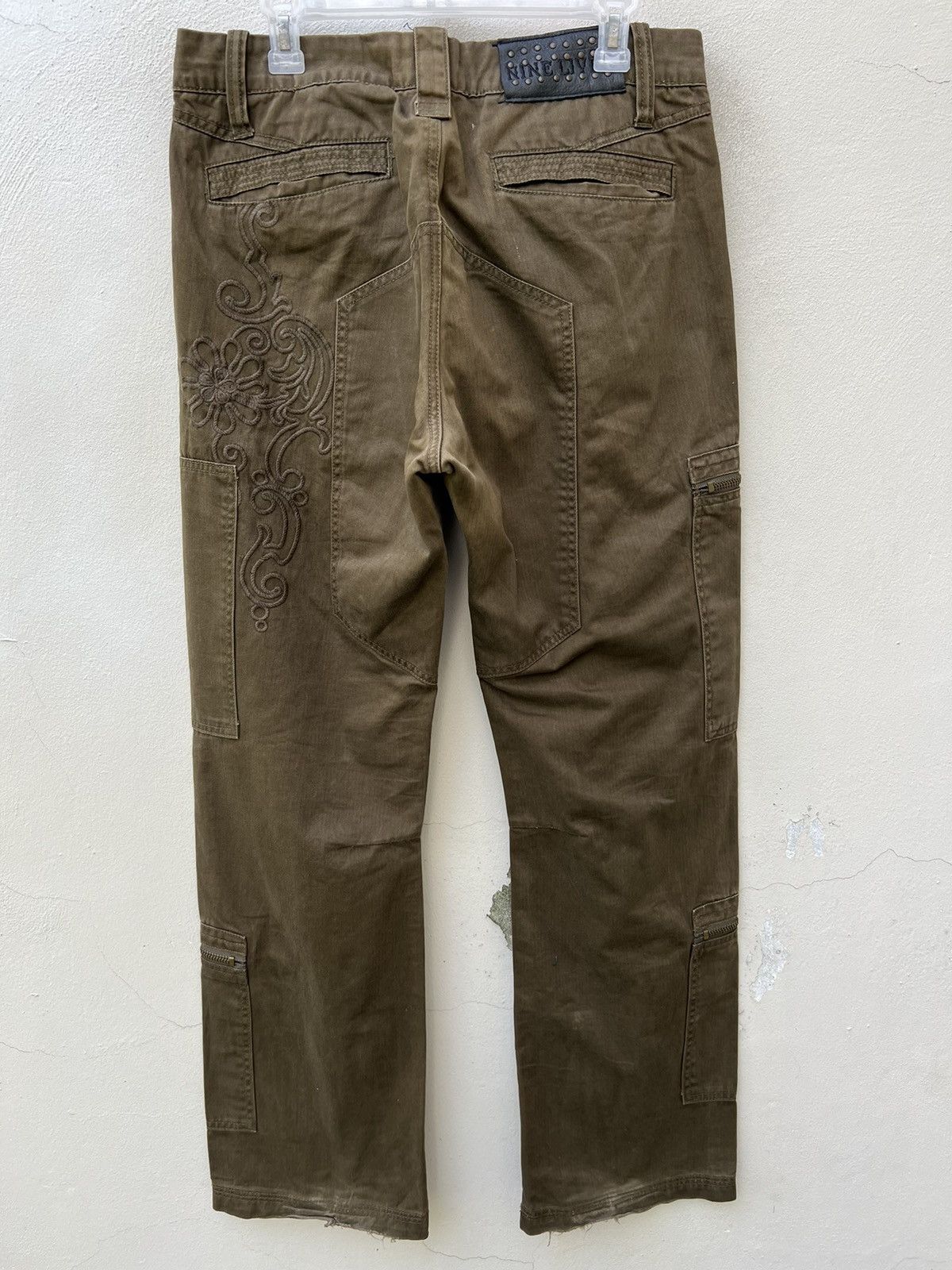 Nine Lives × Vintage Vintage Nine Lives Fade Olive Green Tactical Cargo Trouser Size US 32 / EU 48 - 14 Thumbnail
