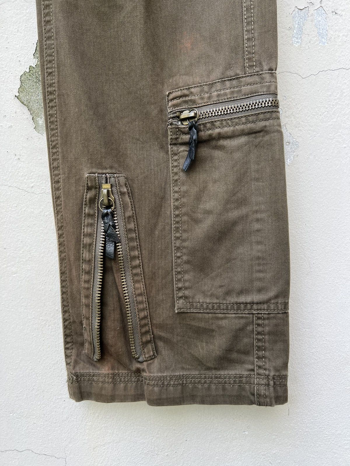 Nine Lives × Vintage Vintage Nine Lives Fade Olive Green Tactical Cargo Trouser Size US 32 / EU 48 - 13 Thumbnail