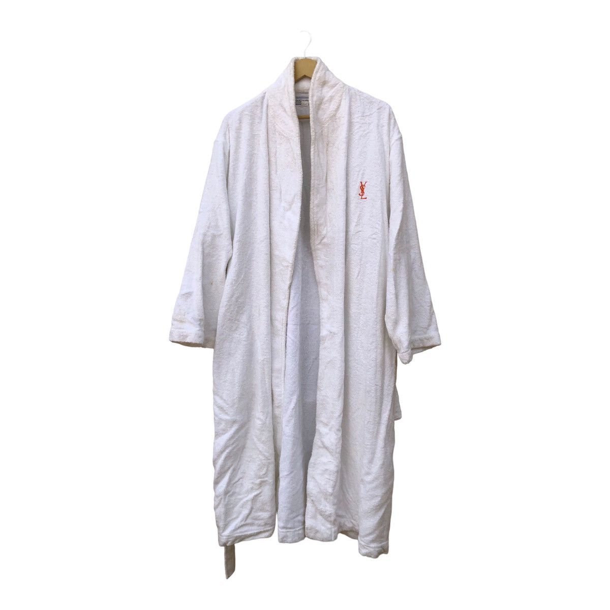 image of Pyjama Clothing x YVES Saint Laurent Fleece Wynter Hooded Robe Dusty Pink in White (Size Large)