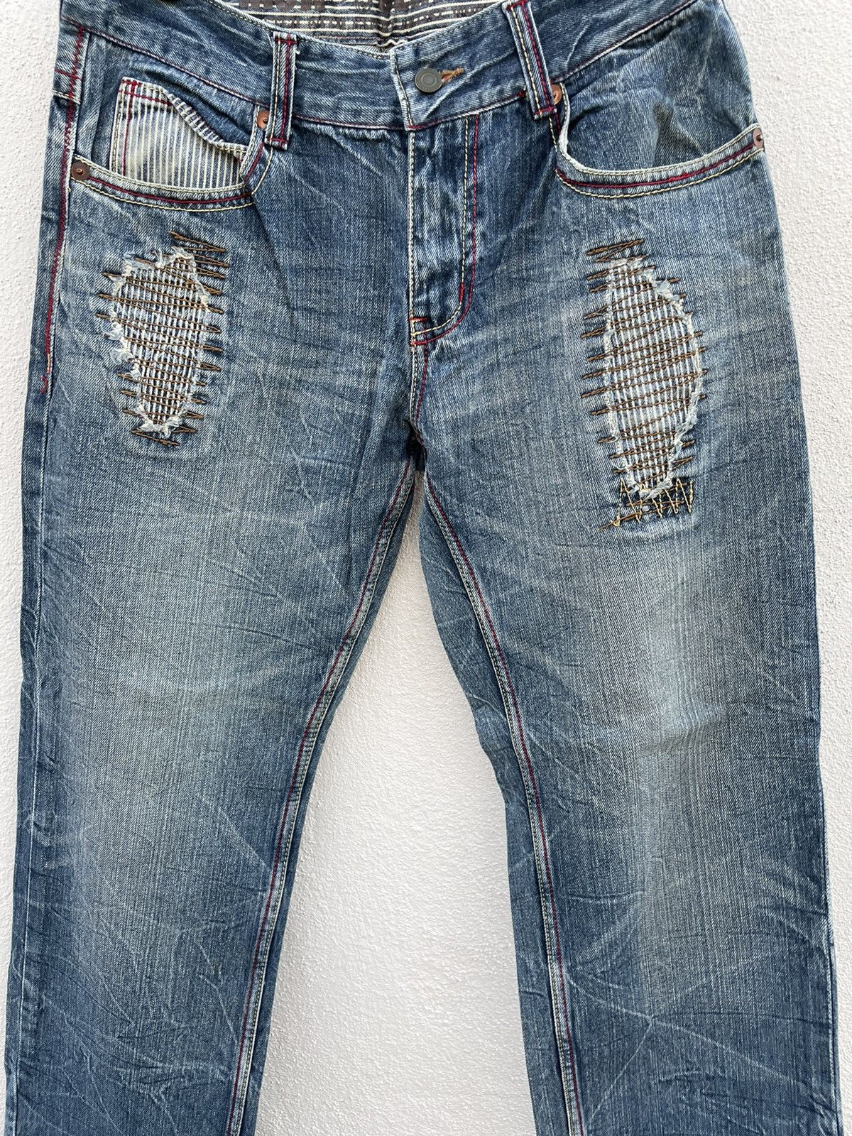 If Six Was Nine Very Rare Japan Brand Jack Serika Distressed Denim Jeans Size US 34 / EU 50 - 3 Thumbnail