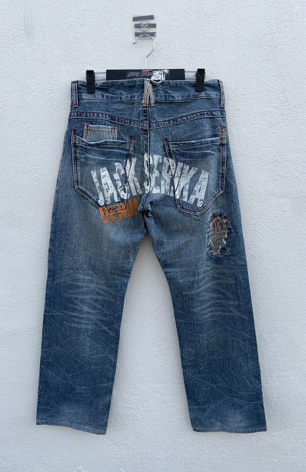 If Six Was Nine Very Rare Japan Brand Jack Serika Distressed Denim Jeans Size US 34 / EU 50 - 6 Thumbnail