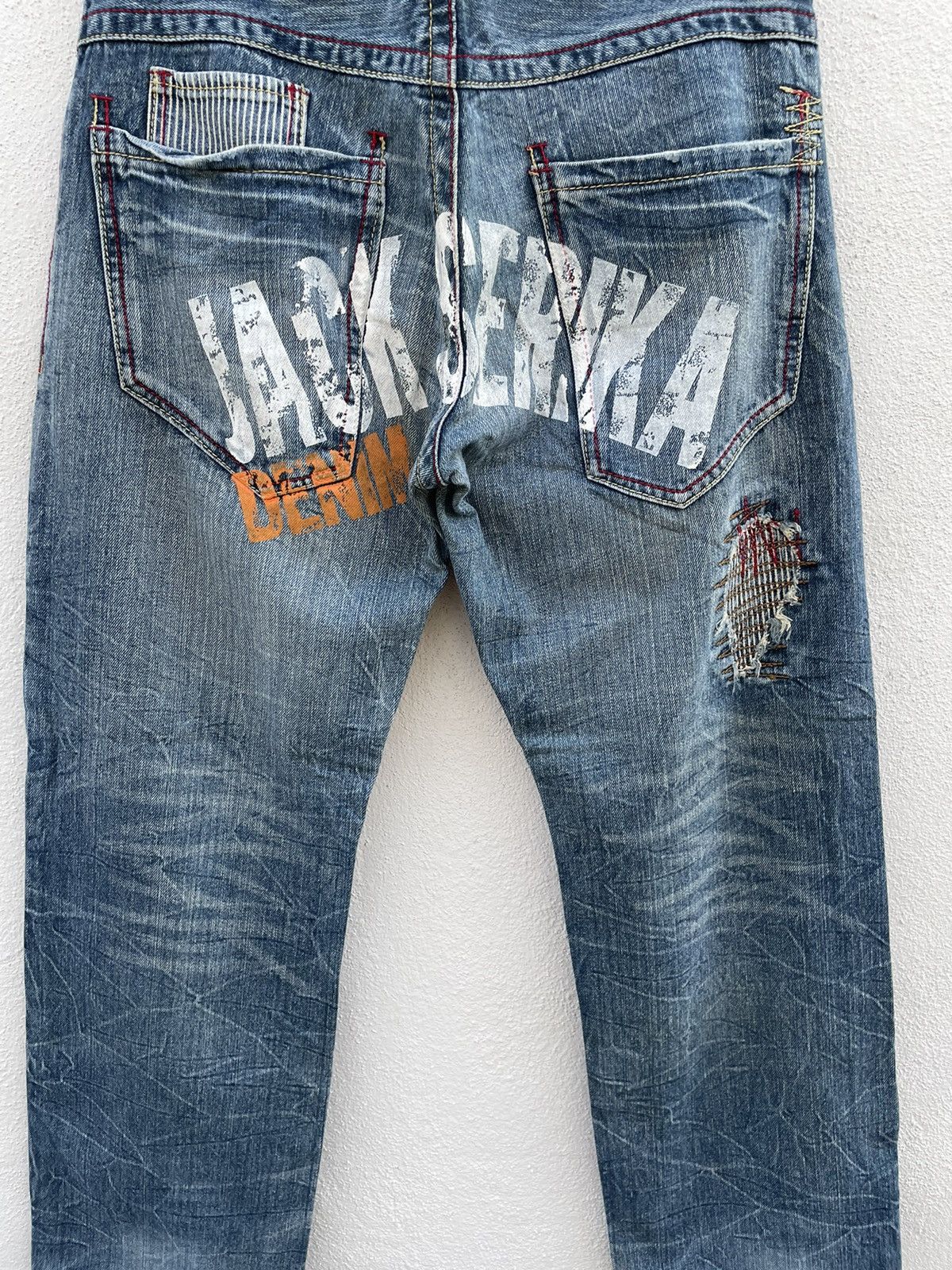 If Six Was Nine Very Rare Japan Brand Jack Serika Distressed Denim Jeans Size US 34 / EU 50 - 8 Thumbnail
