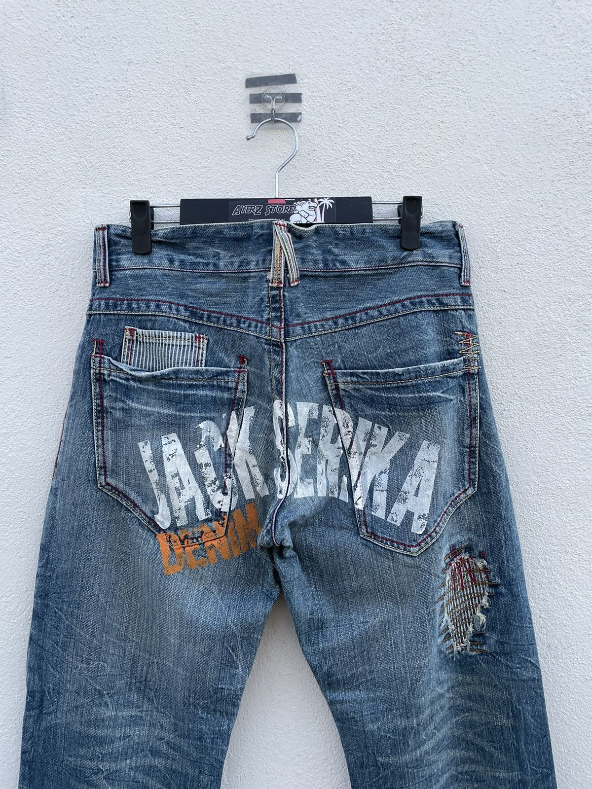 If Six Was Nine Very Rare Japan Brand Jack Serika Distressed Denim Jeans Size US 34 / EU 50 - 7 Thumbnail