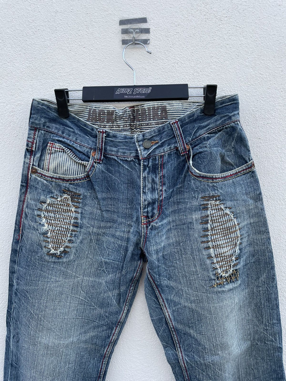 If Six Was Nine Very Rare Japan Brand Jack Serika Distressed Denim Jeans Size US 34 / EU 50 - 2 Thumbnail