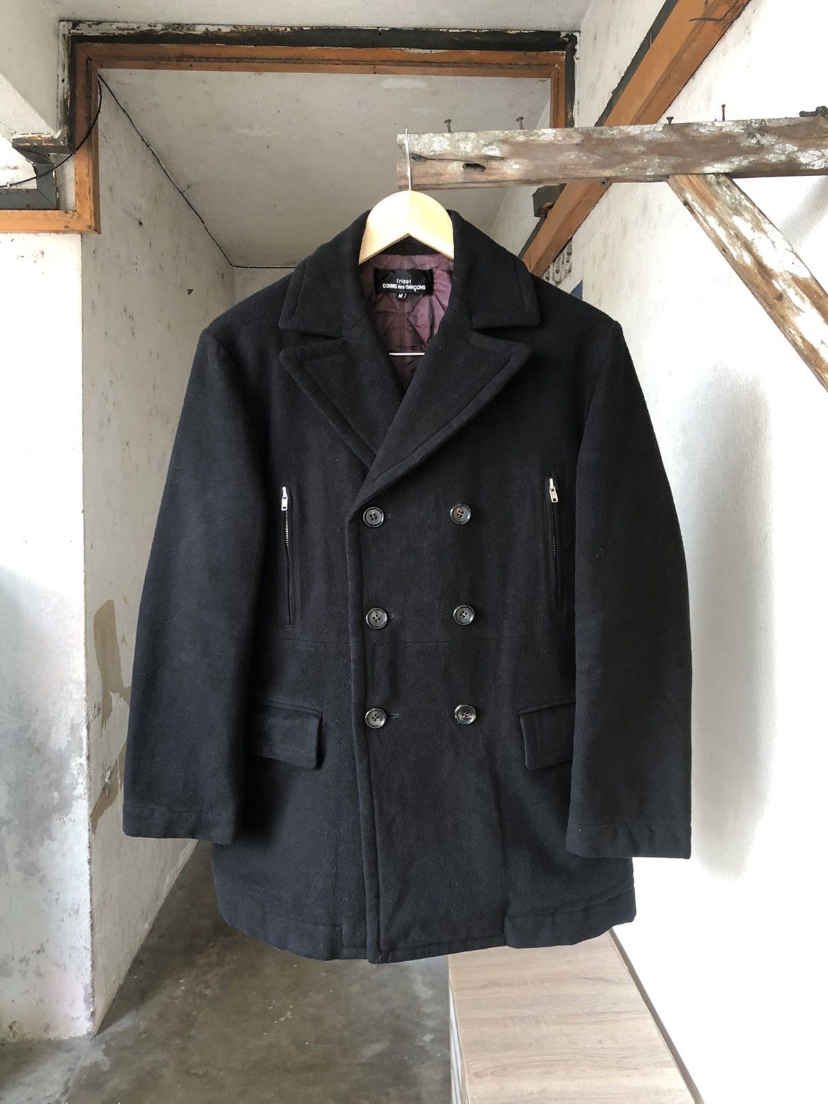 Comme des Garcons Vintage Tricot Comme des Garcons Fleece Double Breasted Coat Size M / US 6-8 / IT 42-44 - 1 Thumbnail