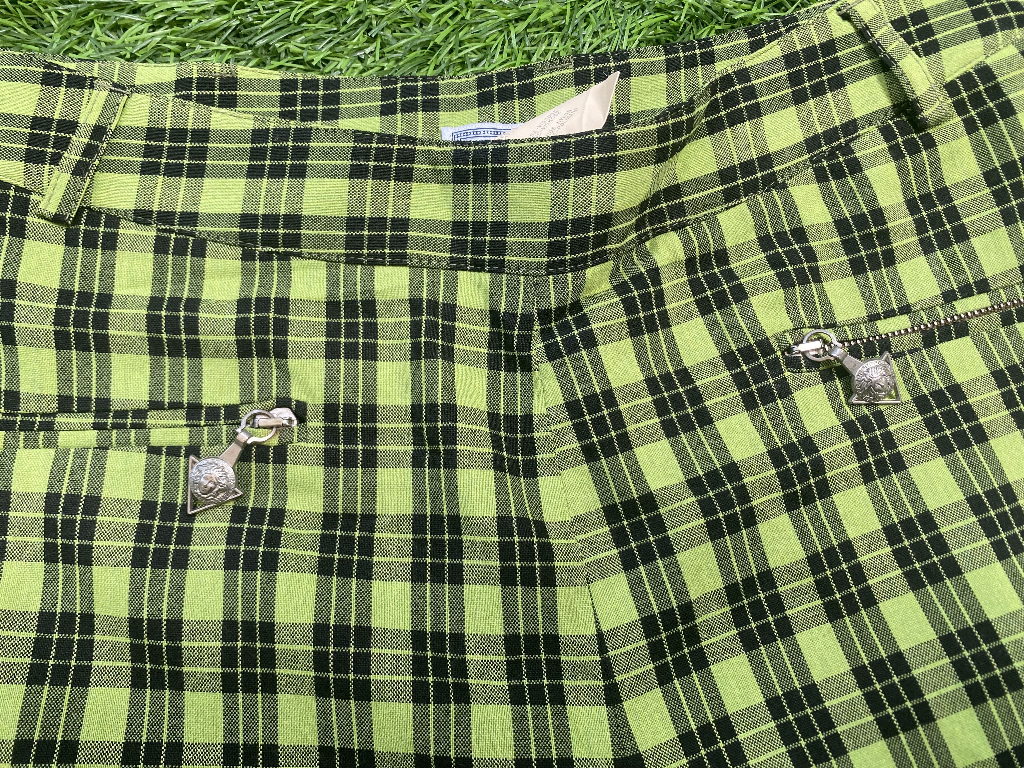 Versace Vintage Versace Plaid Tartan Pants Size 27" / US 4 / IT 40 - 5 Thumbnail
