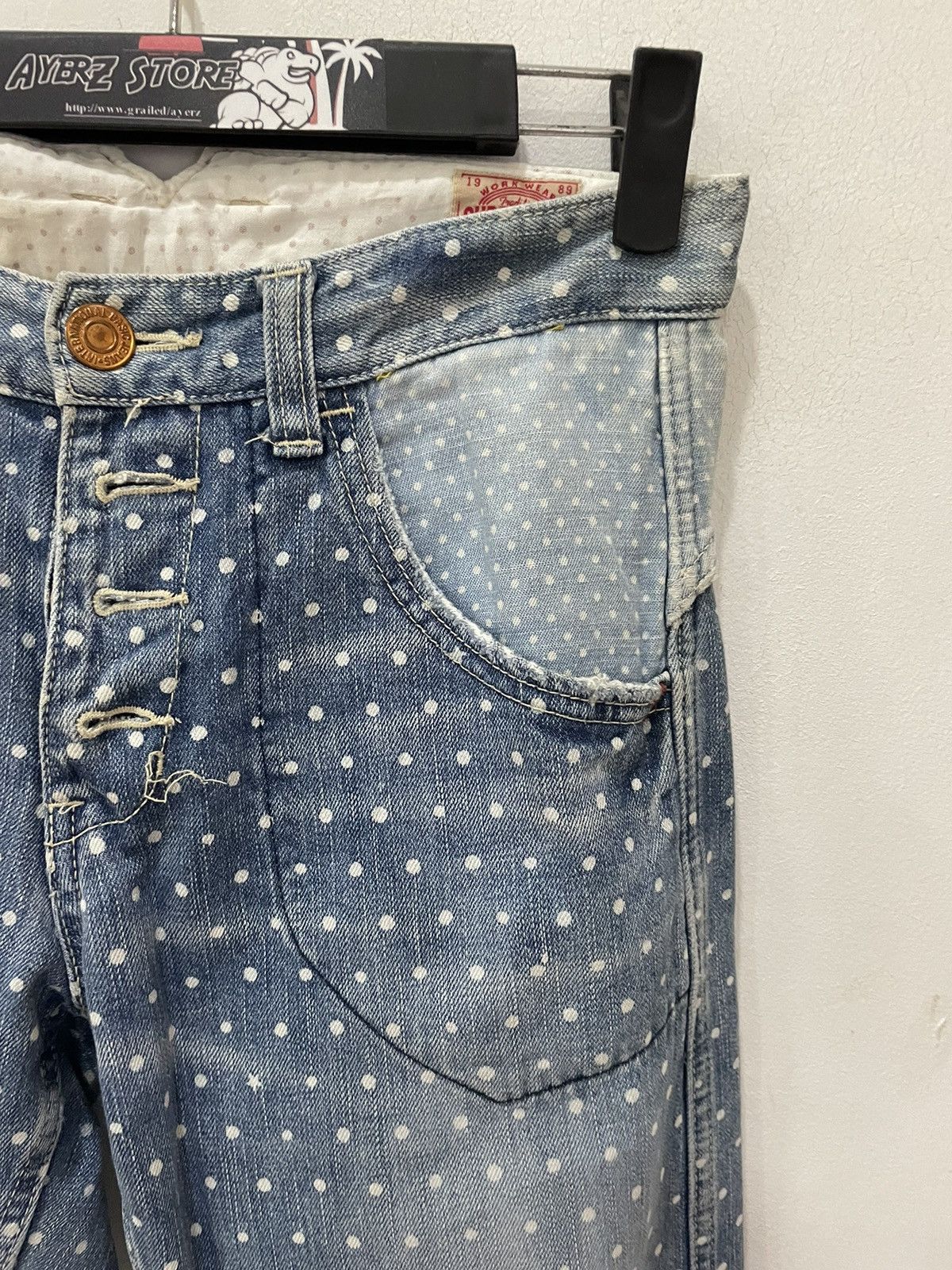 Japanese Brand × Le Grande Bleu (L.G.B.) Japan Brand Cube Sugar Workwear Polka Dot Jeans Size US 28 / EU 44 - 5 Thumbnail