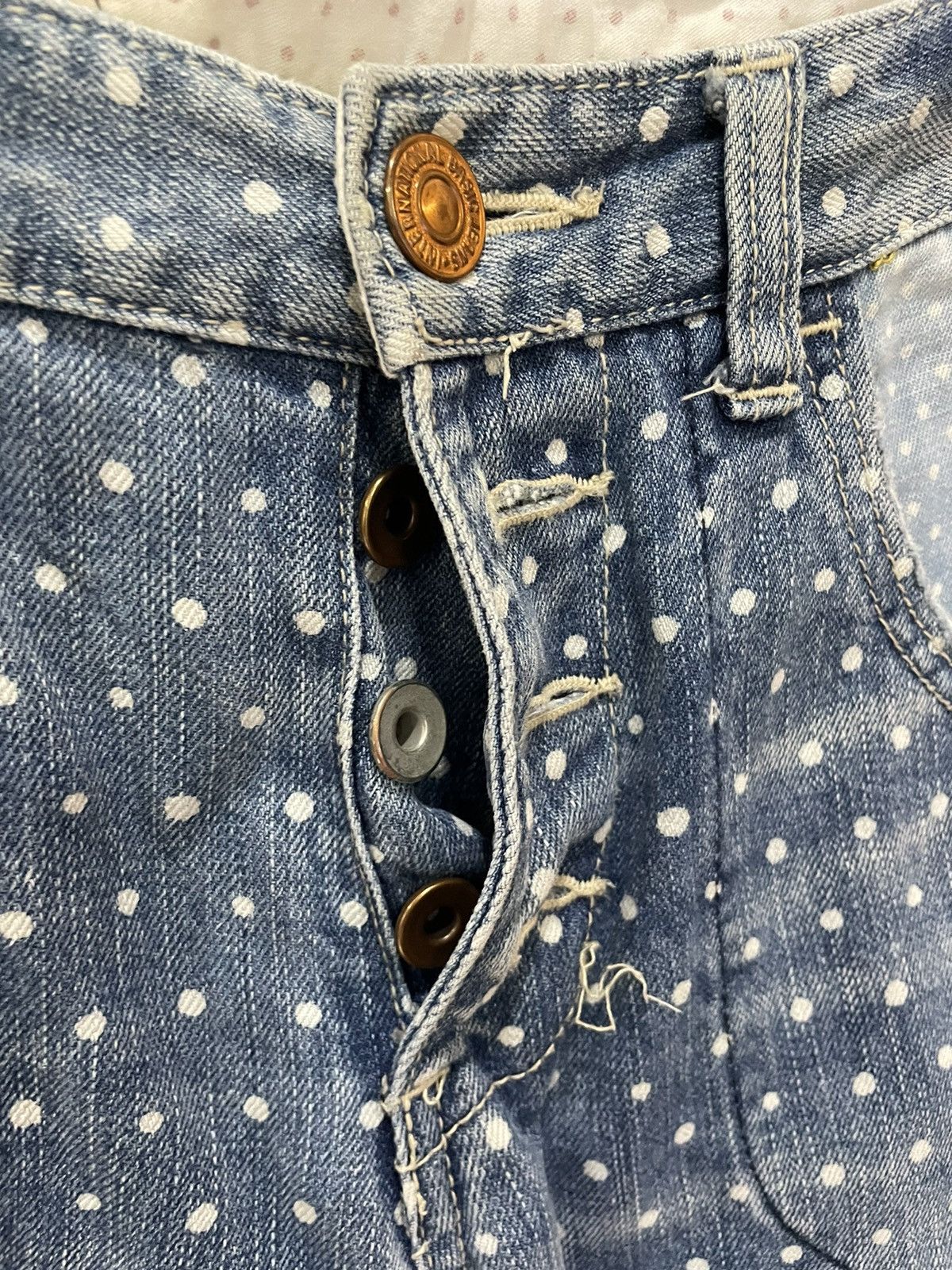 Japanese Brand × Le Grande Bleu (L.G.B.) Japan Brand Cube Sugar Workwear Polka Dot Jeans Size US 28 / EU 44 - 1 Thumbnail