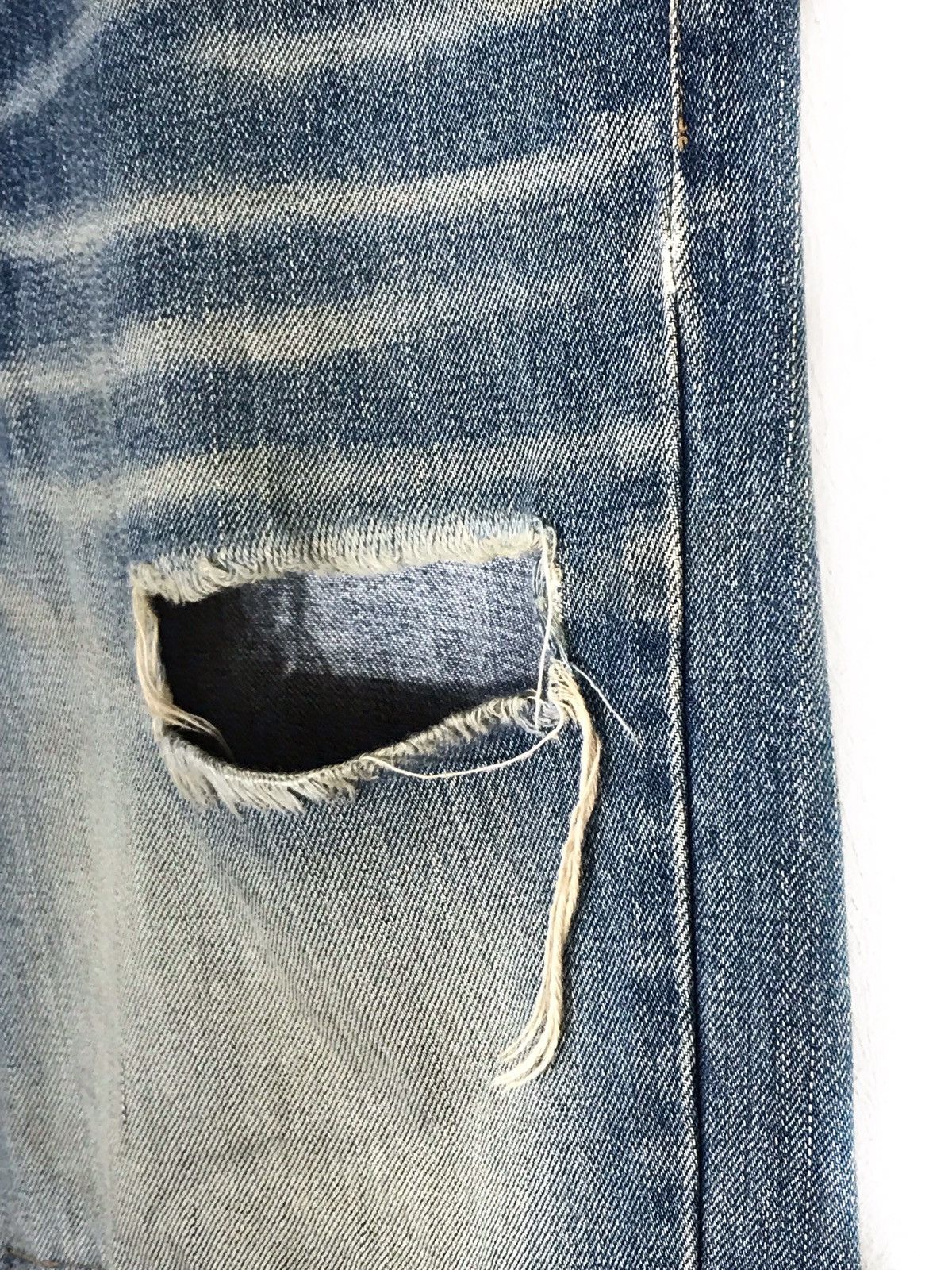 Japanese Brand Skullshit Hardliner Distressed Faded Rips Jeans Size US 30 / EU 46 - 5 Thumbnail