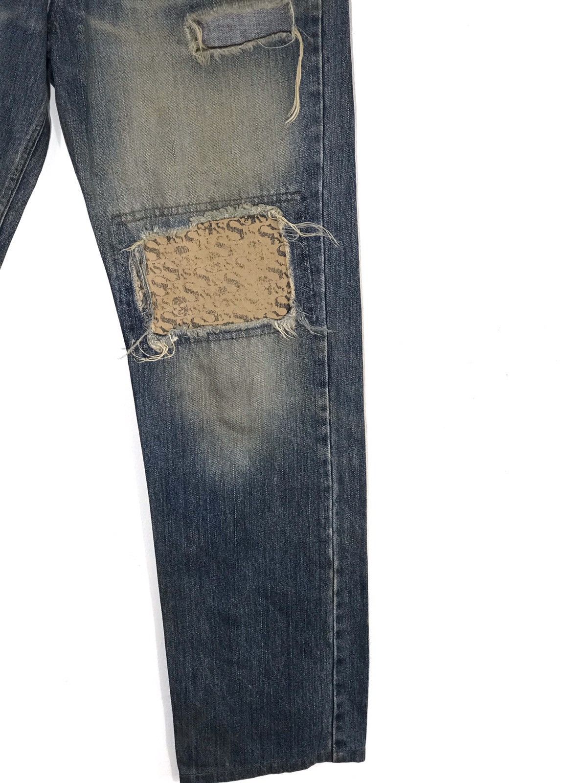 Japanese Brand Skullshit Hardliner Distressed Faded Rips Jeans Size US 30 / EU 46 - 3 Thumbnail
