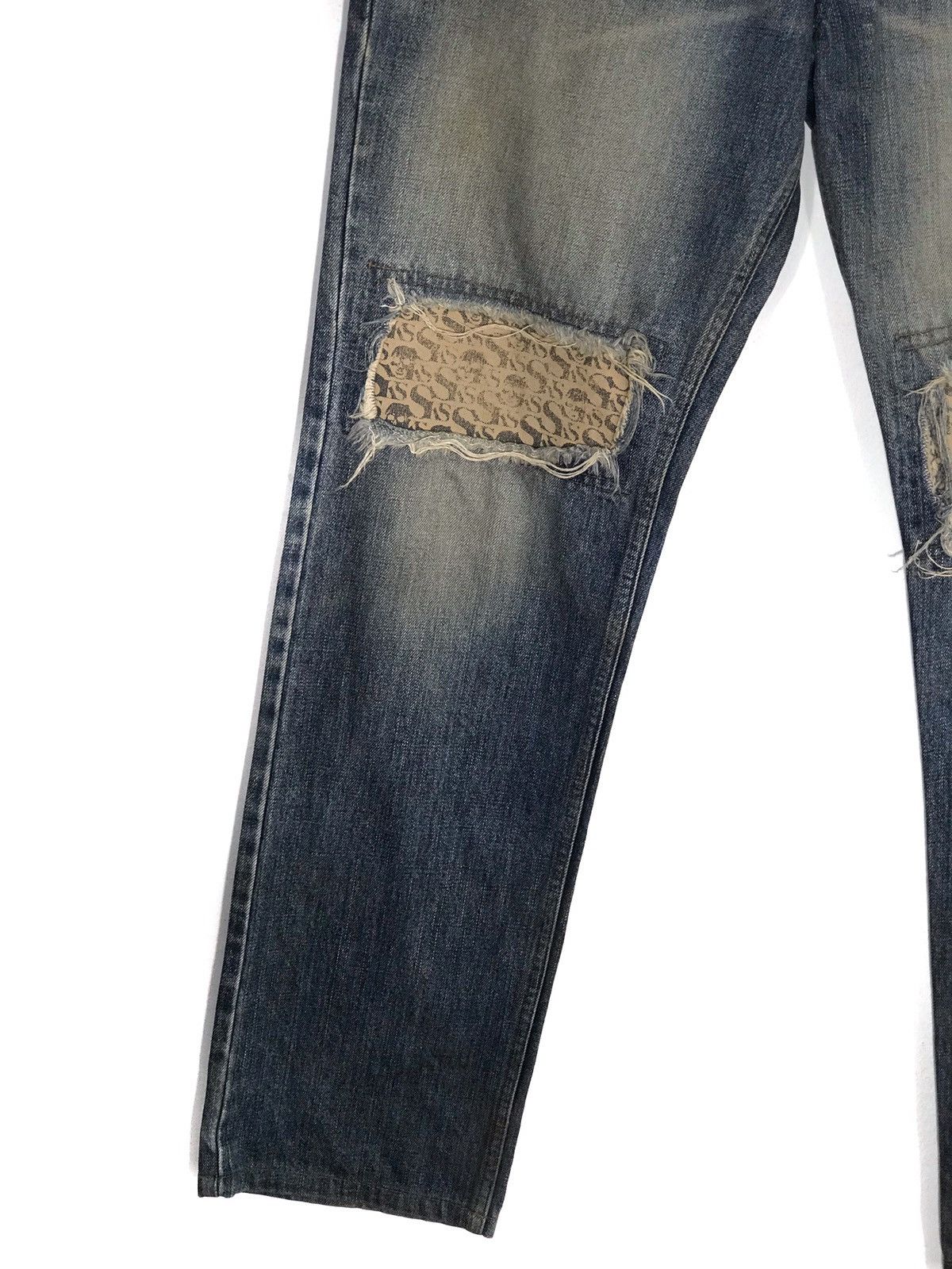 Japanese Brand Skullshit Hardliner Distressed Faded Rips Jeans Size US 30 / EU 46 - 4 Thumbnail