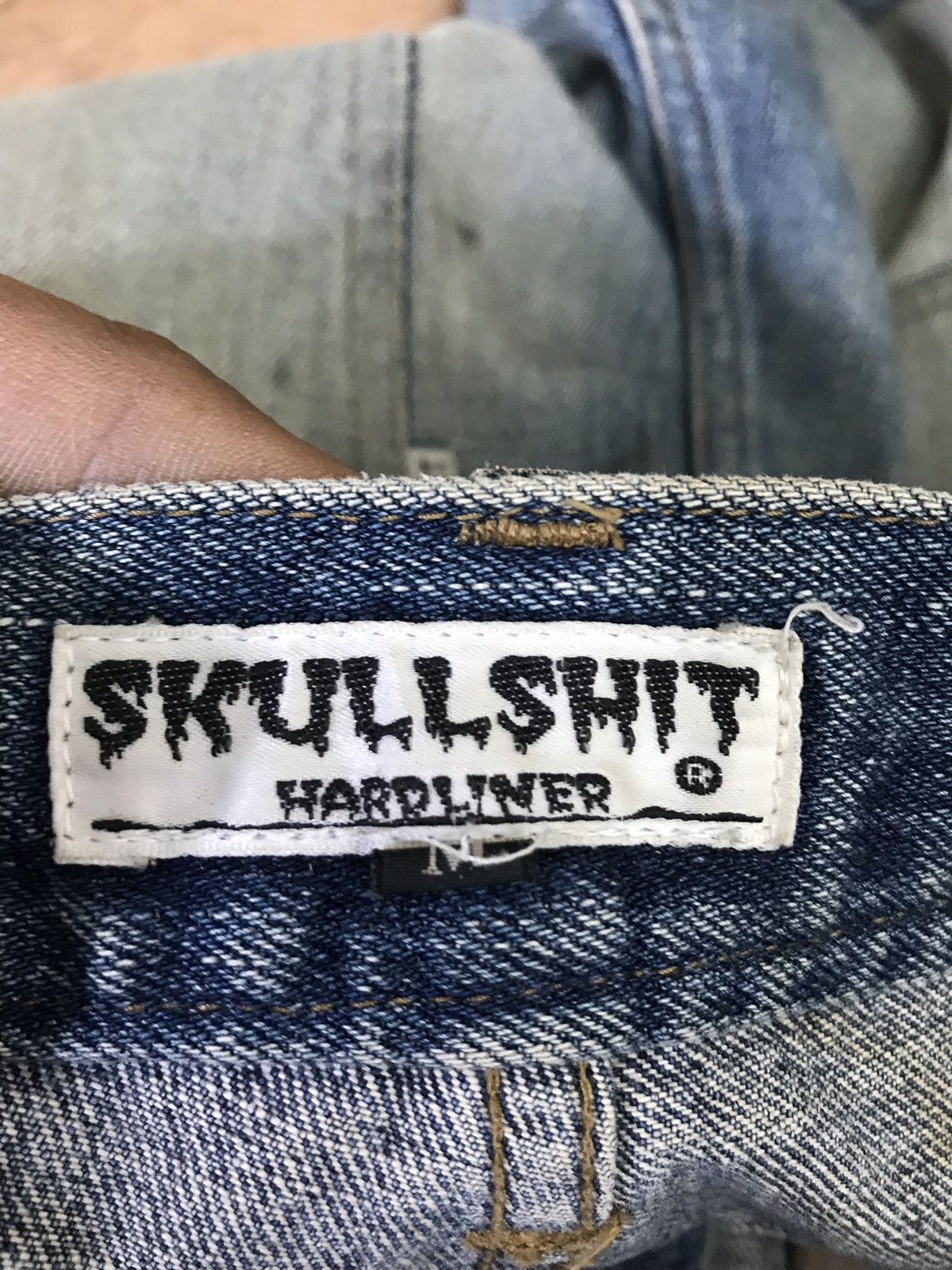 Japanese Brand Skullshit Hardliner Distressed Faded Rips Jeans Size US 30 / EU 46 - 10 Thumbnail