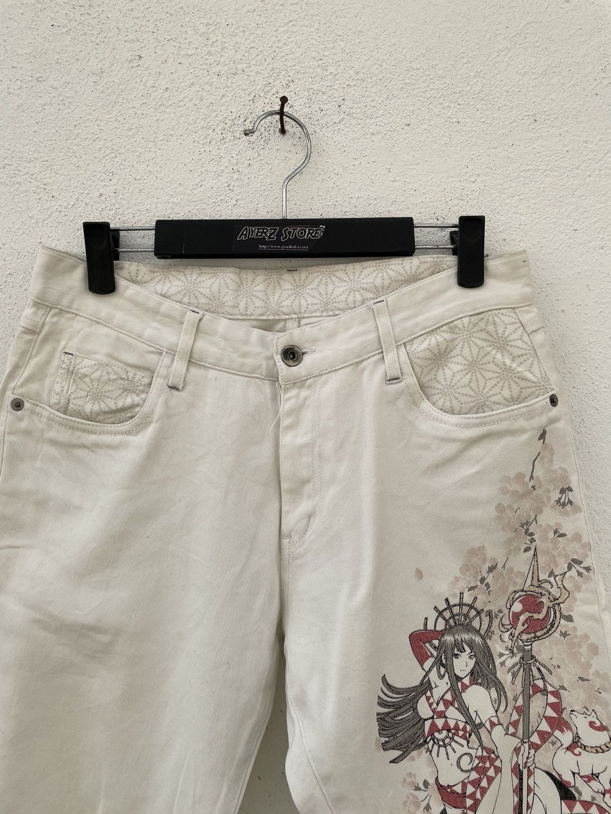 Designer × If Six Was Nine × Japanese Brand Japanese Brand God Tradilion White Denim Jeans Size US 30 / EU 46 - 1 Thumbnail