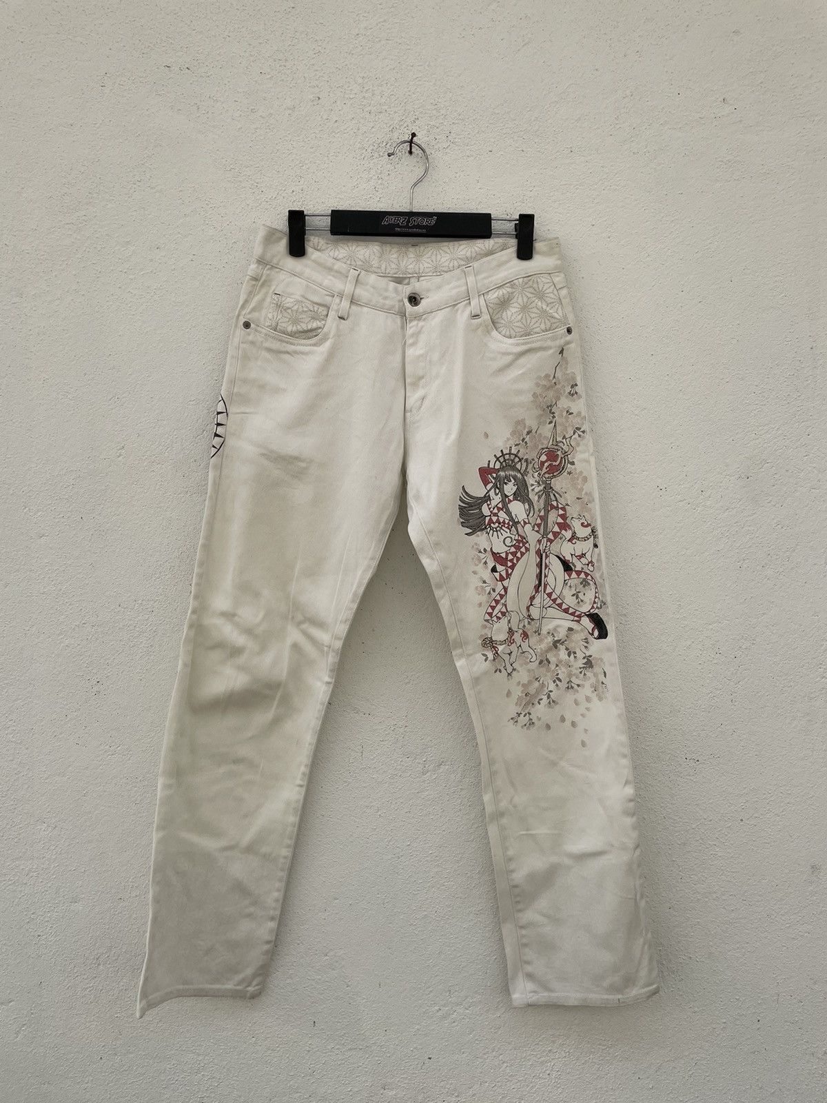 Designer × If Six Was Nine × Japanese Brand Japanese Brand God Tradilion White Denim Jeans Size US 30 / EU 46 - 2 Thumbnail