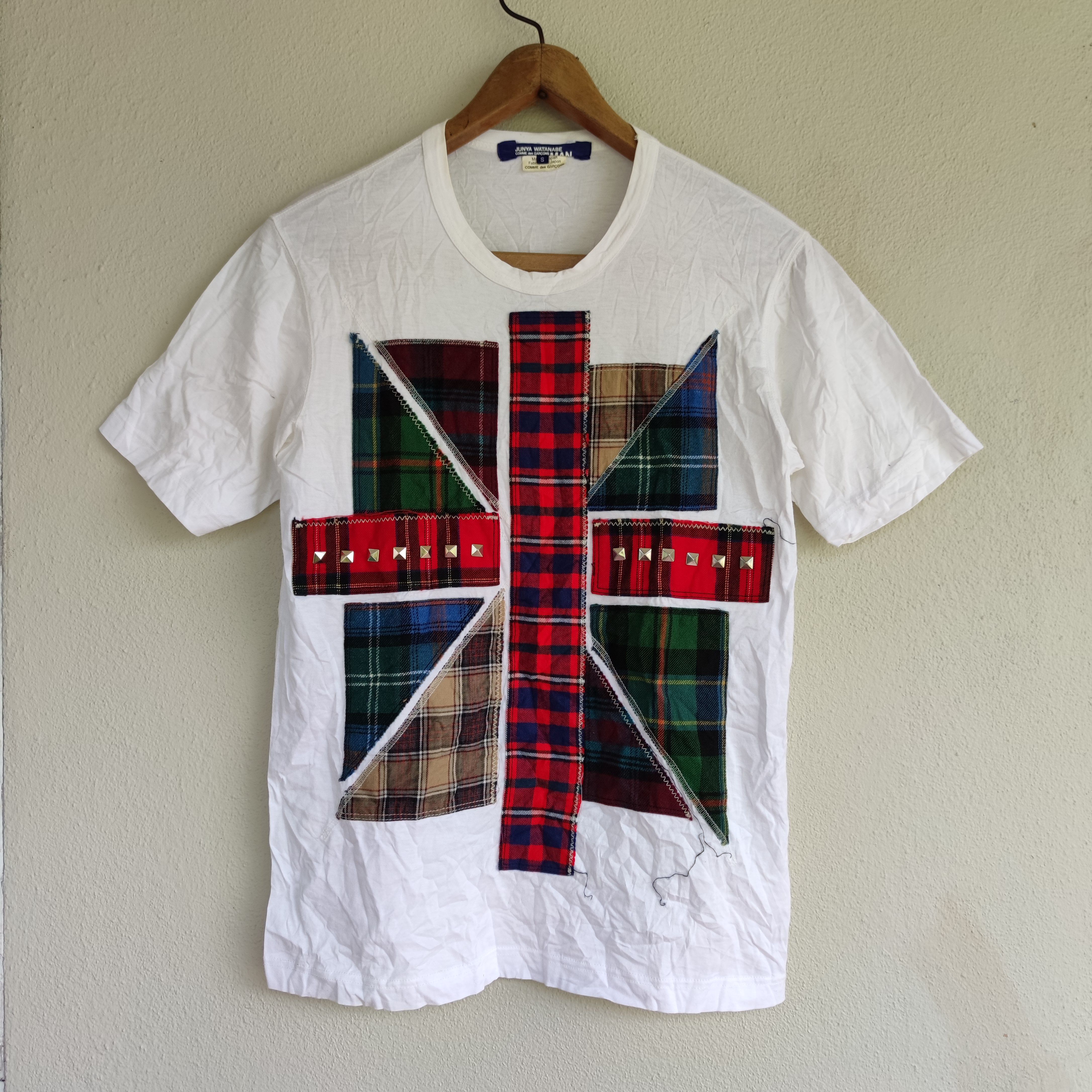 Pre-owned Comme Des Garcons X Junya Watanabe Ad2014 Junya Watanabe Comme Des Garcons Patchwork T Shirt In White