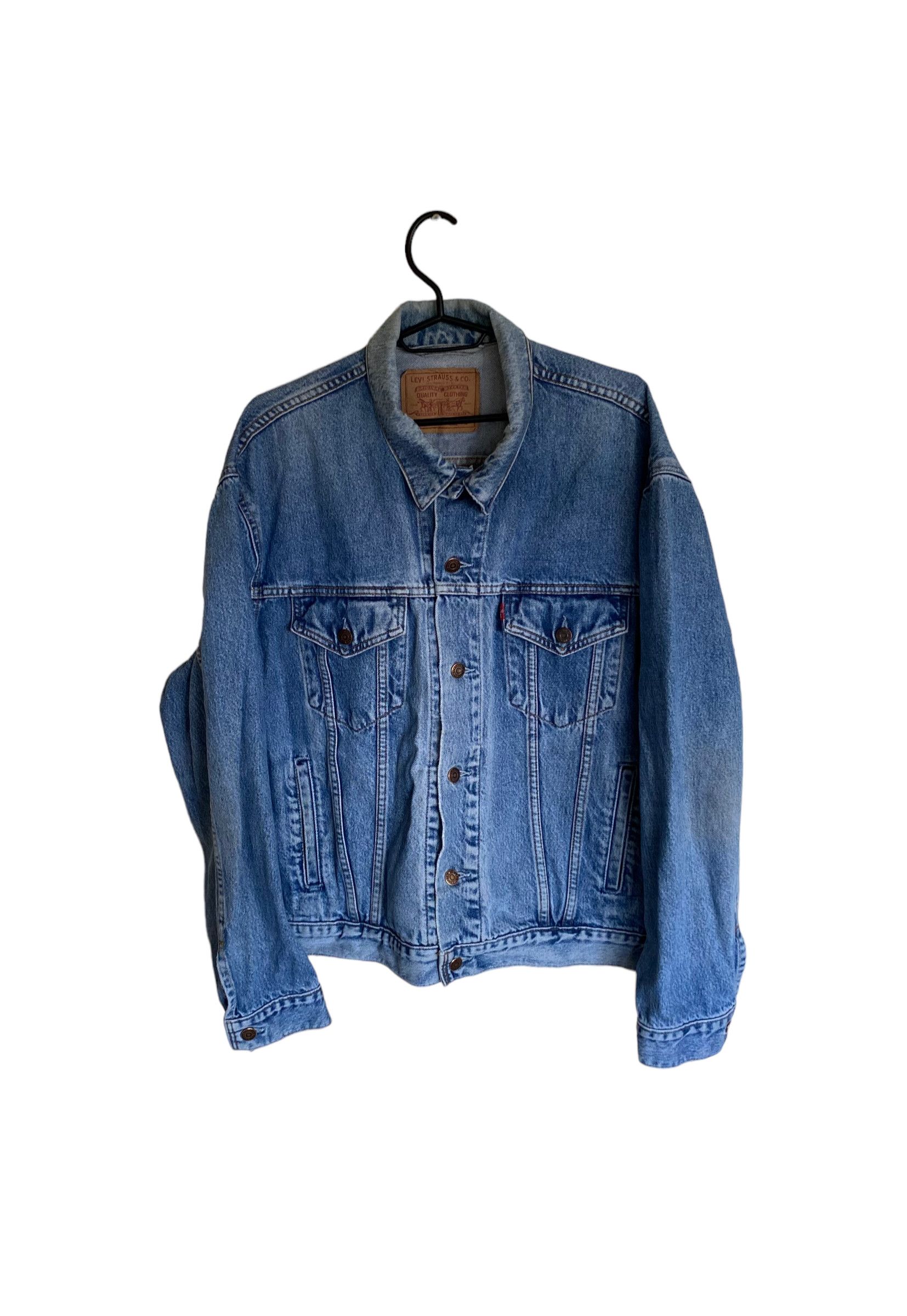 image of Levis x Levis Vintage Clothing Levi's 1997 Boxy Vintage Denim Trucker Jacket in Blue Denim (Size XL