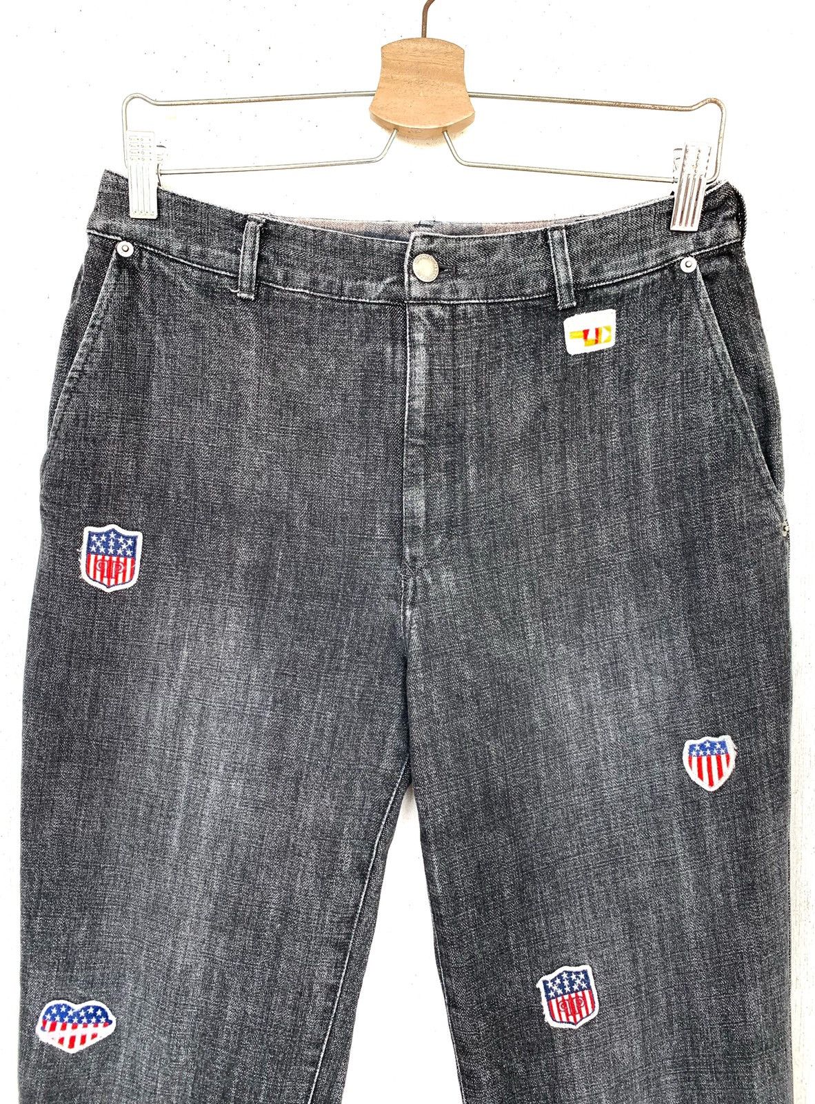 Mademoiselle Non Non × Vintage Vintage Denim Grey with Small patches. Size US 28 / EU 44 - 3 Thumbnail