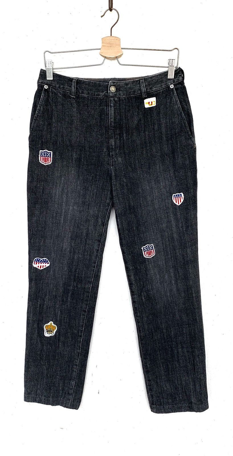 Mademoiselle Non Non × Vintage Vintage Denim Grey with Small patches. Size US 28 / EU 44 - 2 Thumbnail