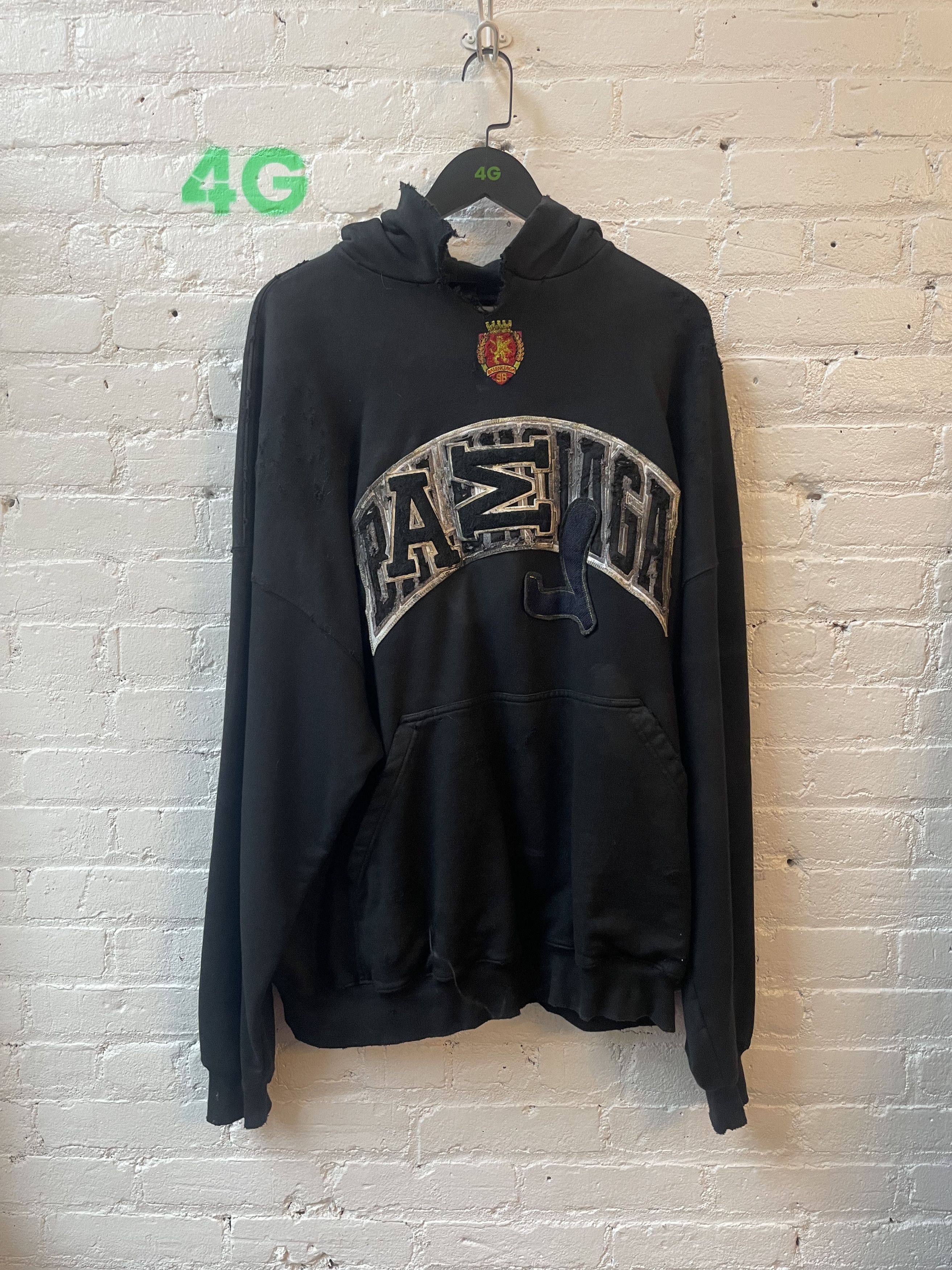 Balenciaga BALENCIAGA GRAFITTI THRASHED RUNWAY HOODIE Size US L / EU 52-54 / 3 - 3 Thumbnail