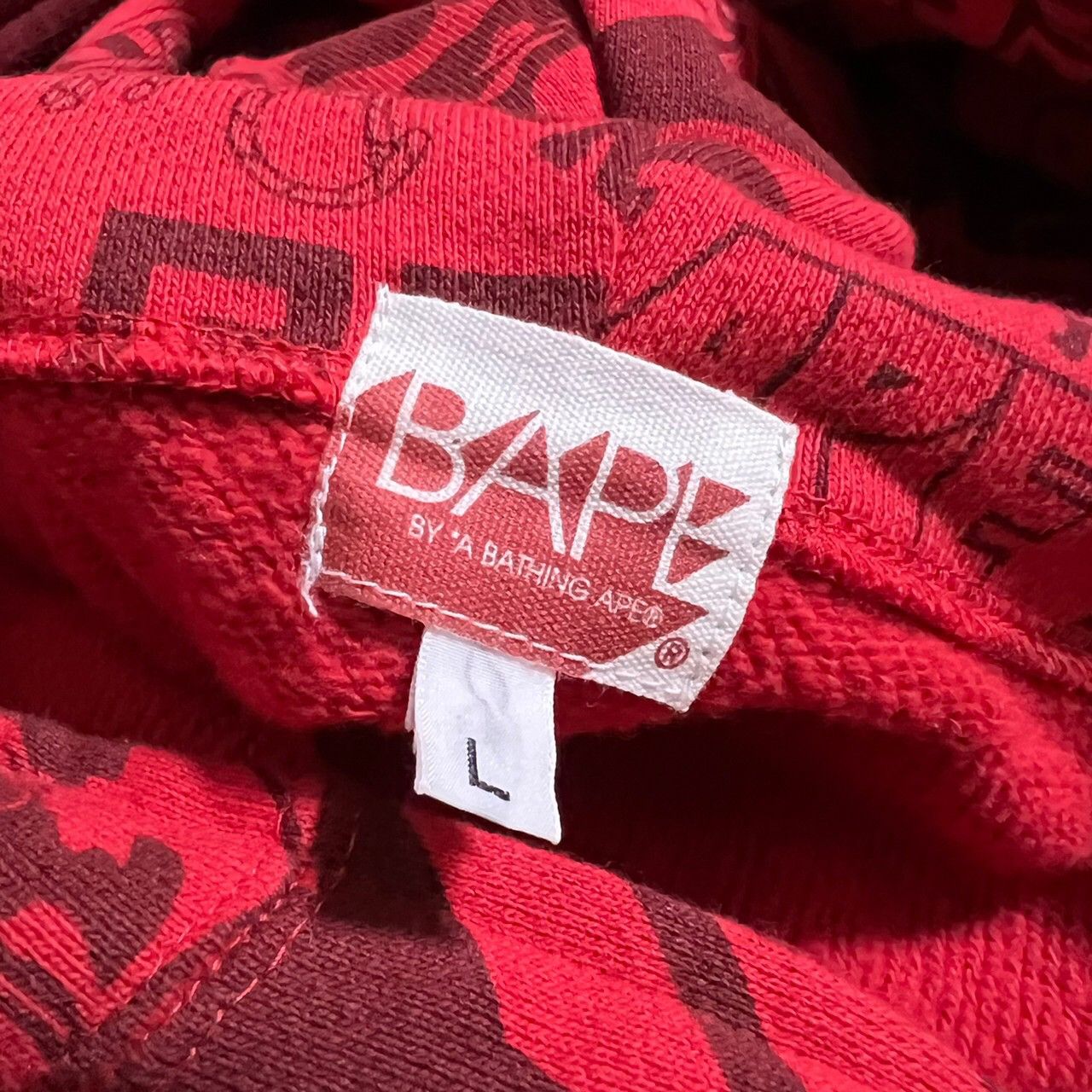 Bape BAPE logo's full zip hoodie Red Size US L / EU 52-54 / 3 - 3 Thumbnail